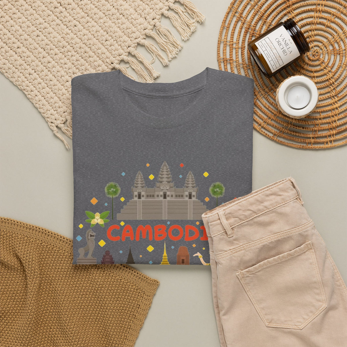 Cambodia Angkor Wat Temple Graphic T-Shirt Men's Graphic Tee