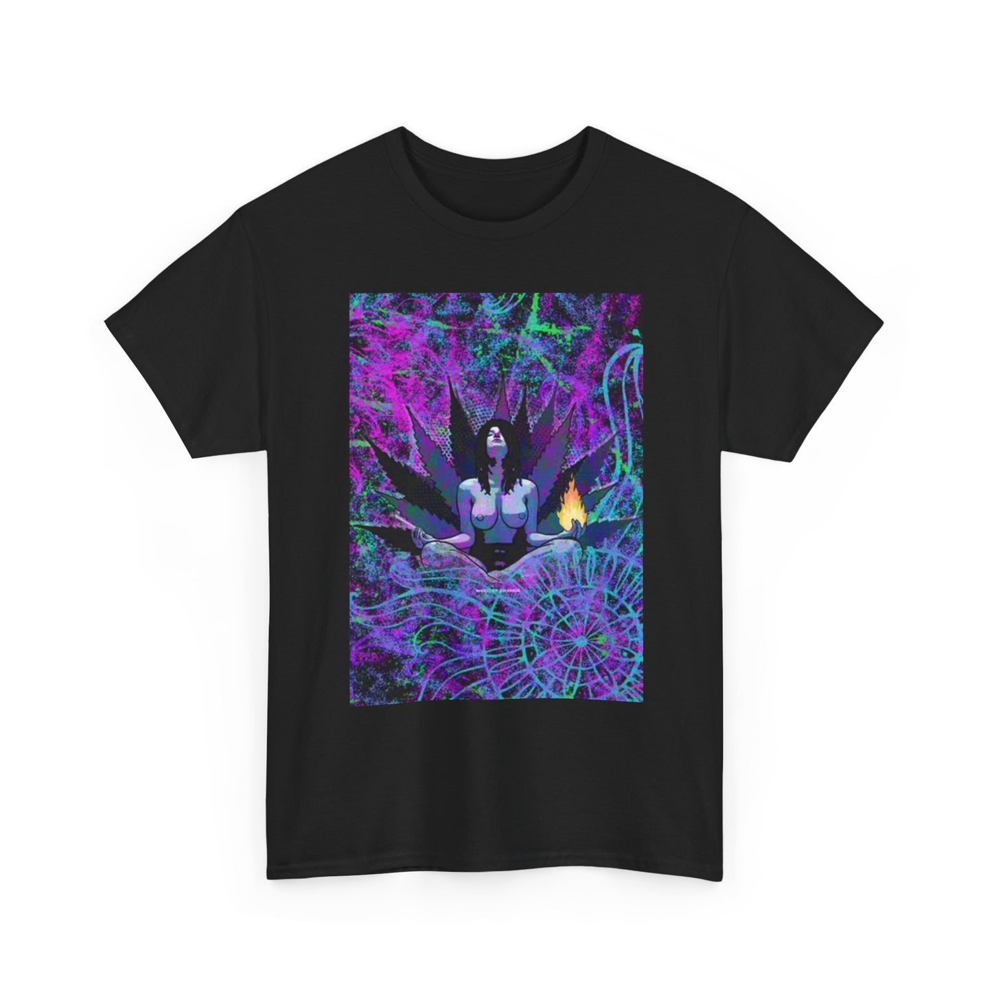 Beautiful Women Weed Leaf Graphic T Shirt Trippy Unisex Heavy Cotton Tee