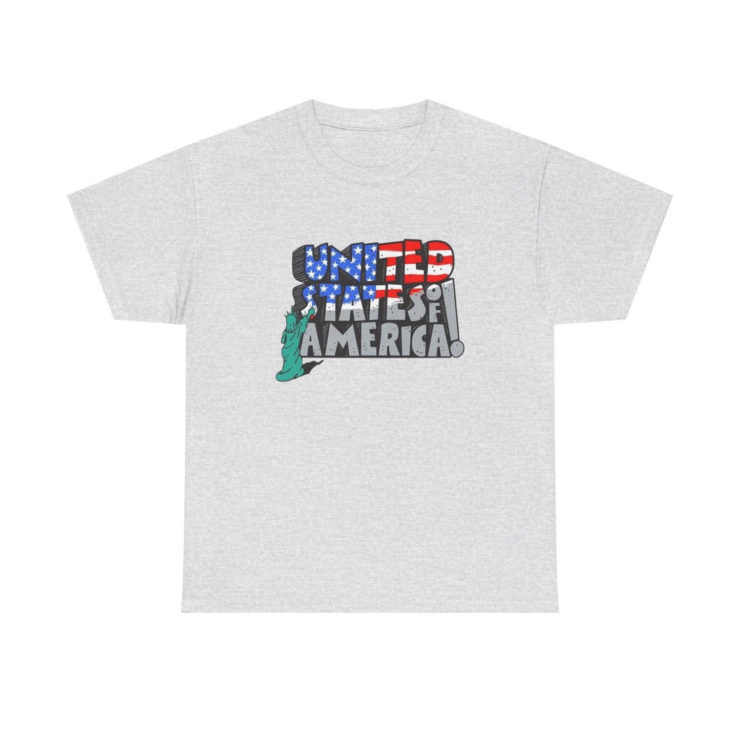 Statue Of Liberty USA Flag Graphic T Shirt Unisex NEW Heavy Cotton Tee
