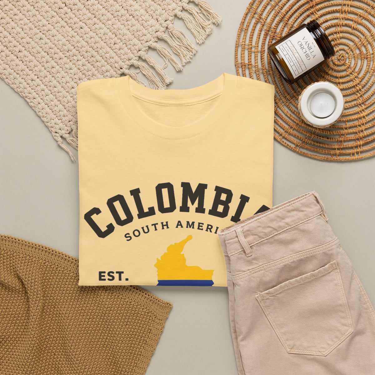 Colombia South America Graphic T Shirt Travel Men's Heavy Cotton Tee