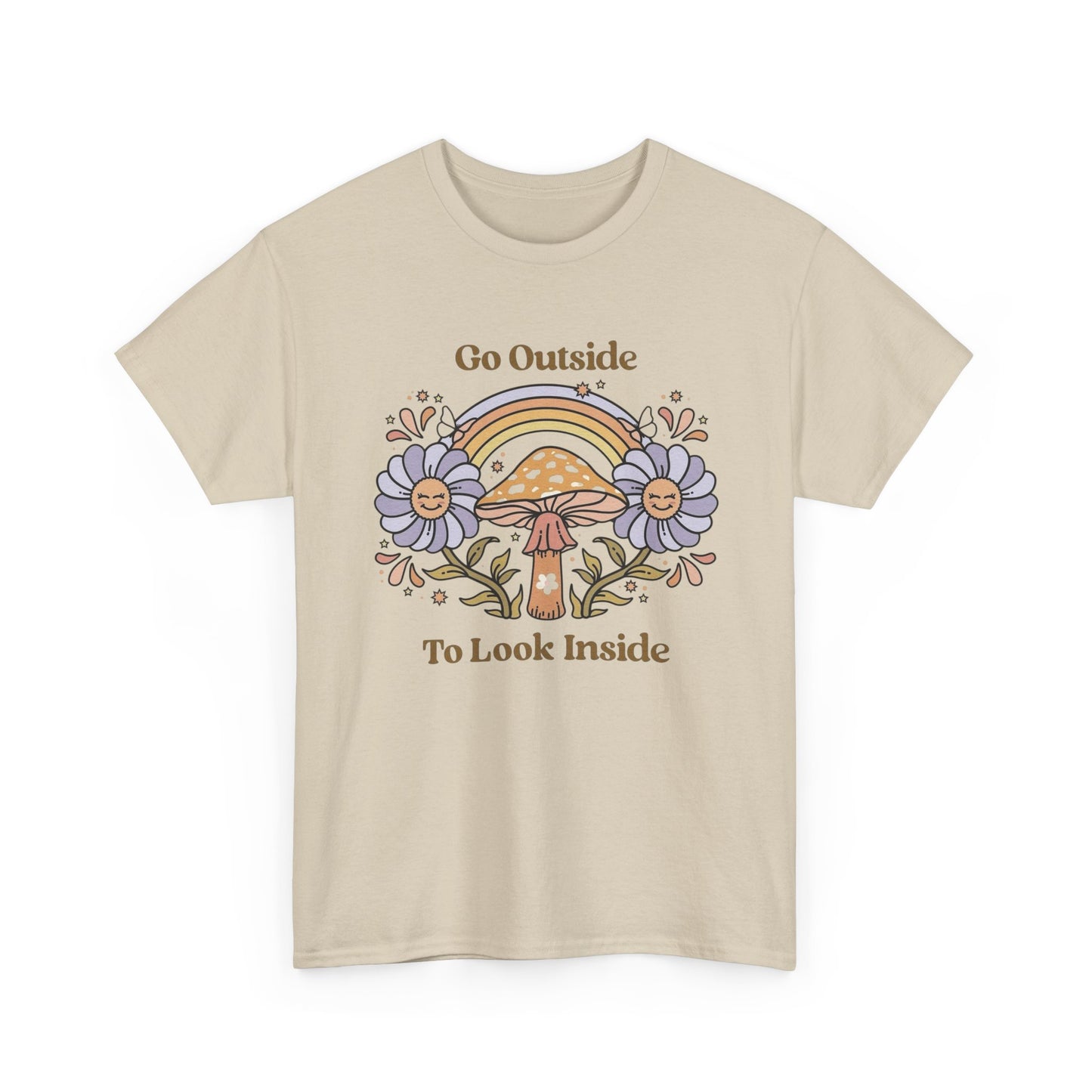Go Outside To Look Inside Graphic T Shirt Unisex Heavy Cotton Tee