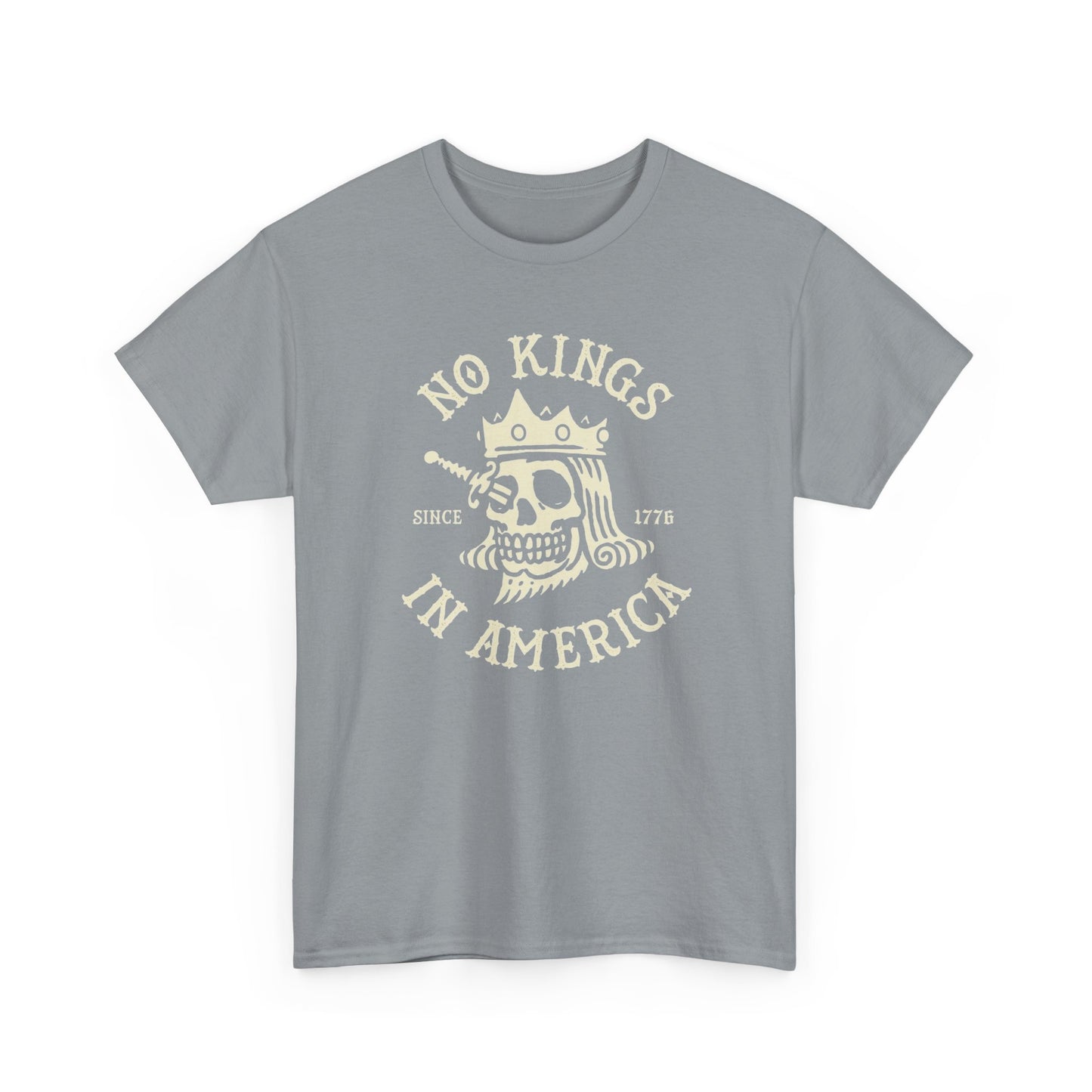 NO KINGS IN AMERICA Graphic T-Shirt Comfy Cotton Tee Brand NEW