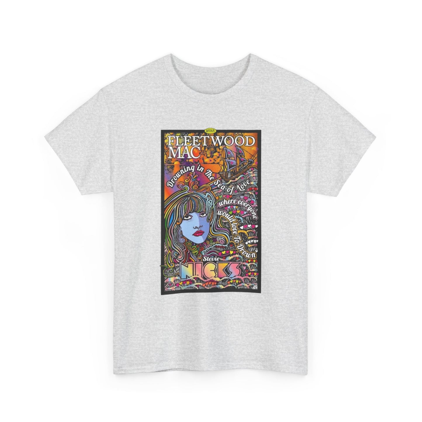 Fleetwood Mac T-shirt graphic vintage art 70s Unisex Heavy Cotton Tee