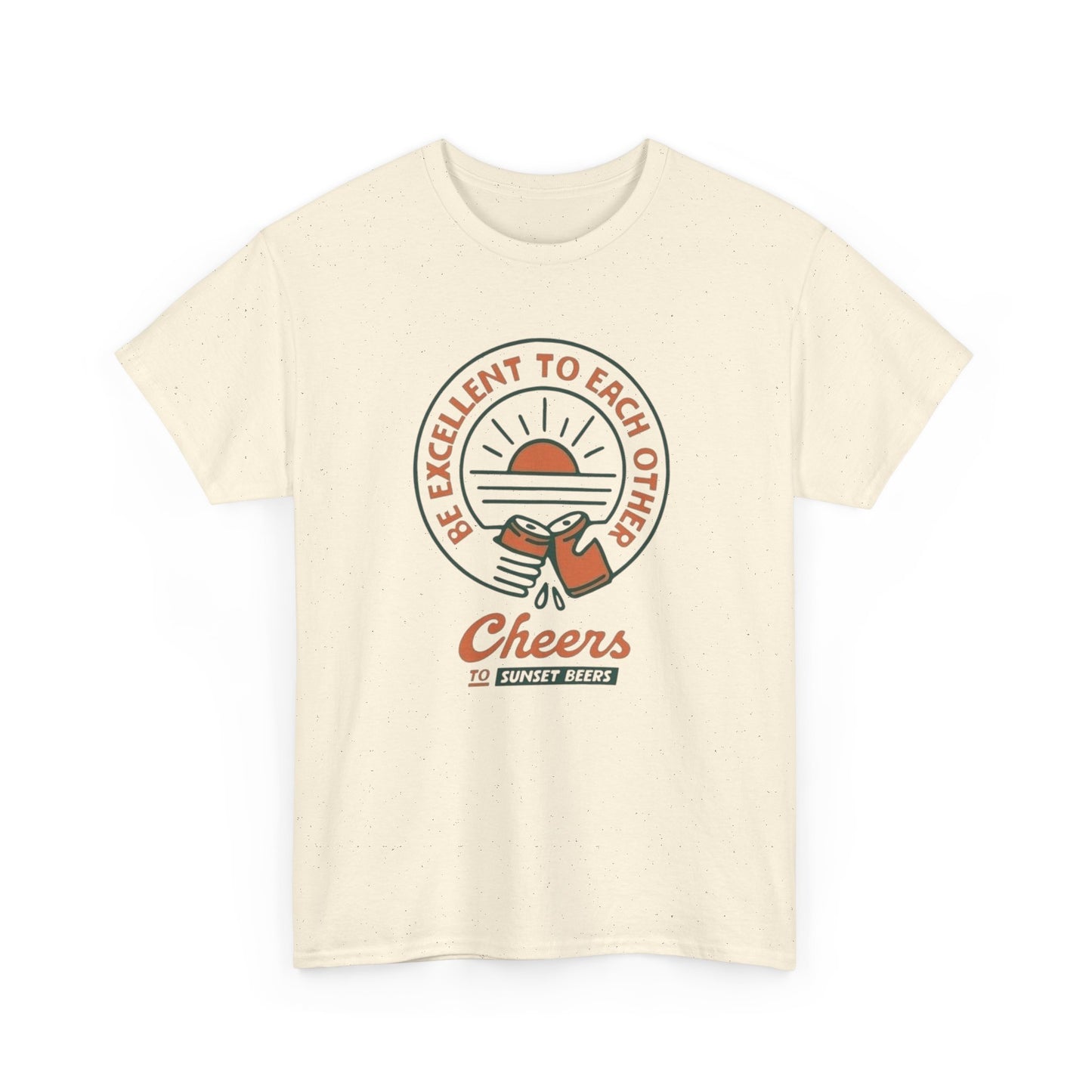 Cheers To Sunset Beers Graphic T Shirt ADULT NEW