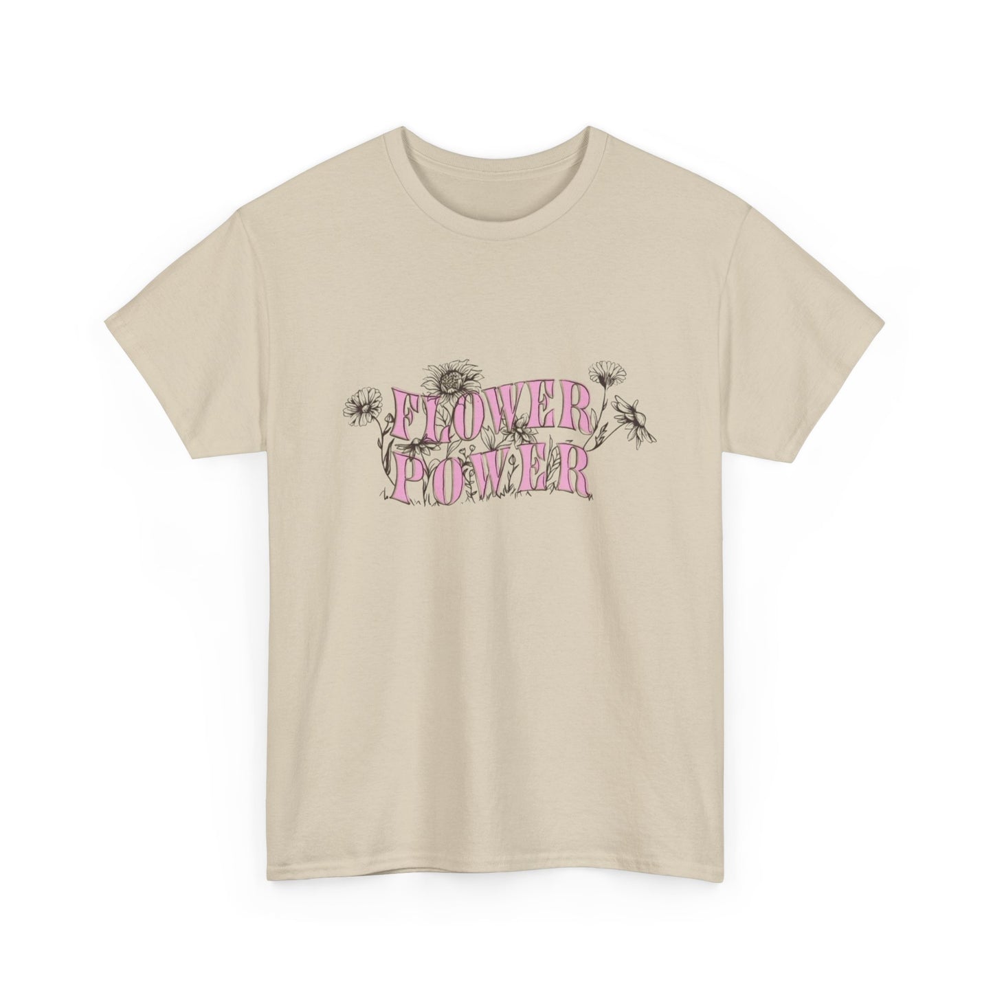 Flower Power T Shirt Unisex Heavy Cotton Tee