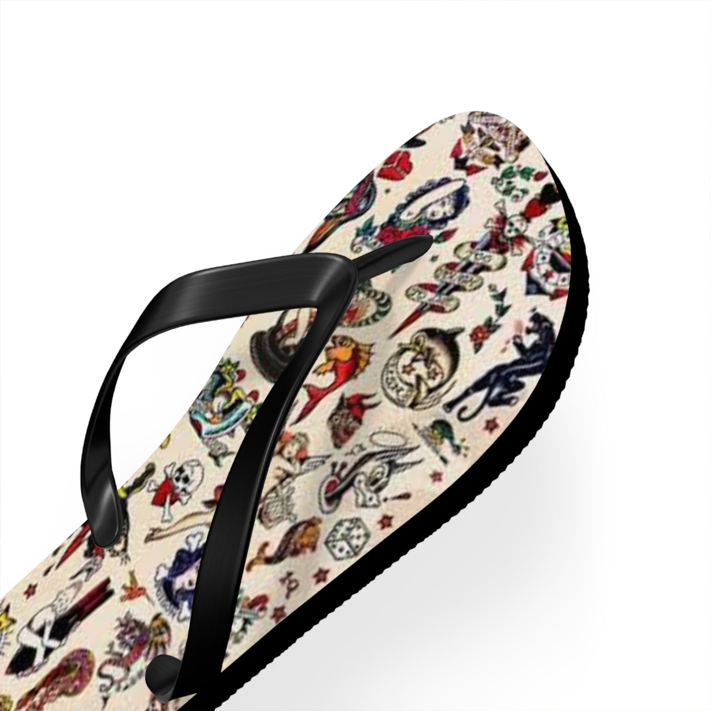 Sailor Jerry Tattoos Sandals, Beach Shoes, Vacation Flip Flops, Pool Slides