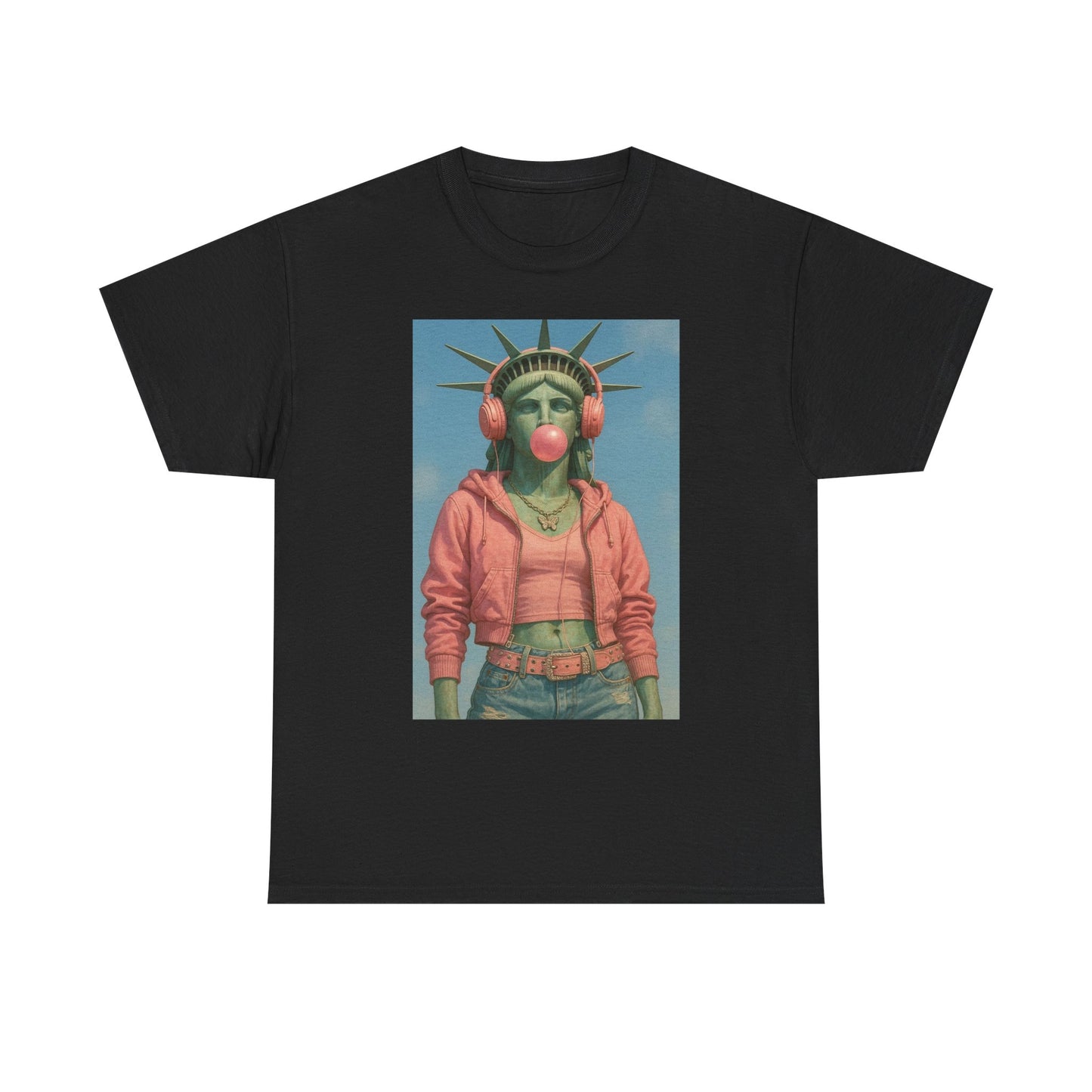 Statue Of Liberty Graphic T Shirt Funny Unisex Heavy Cotton Tee
