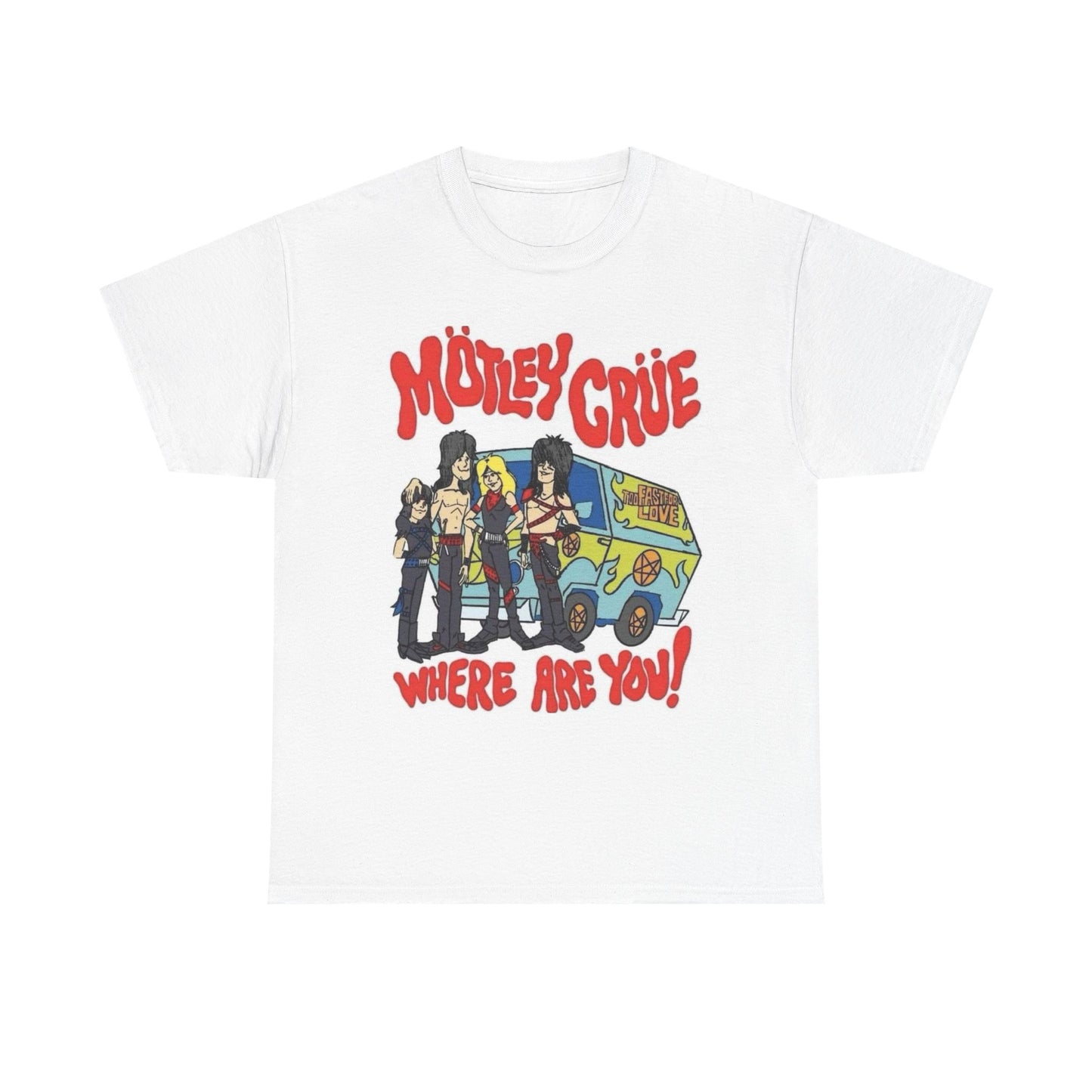 Motley Crue Graphic T Shirt Scooby Doo Funny Unisex Heavy Cotton Tee