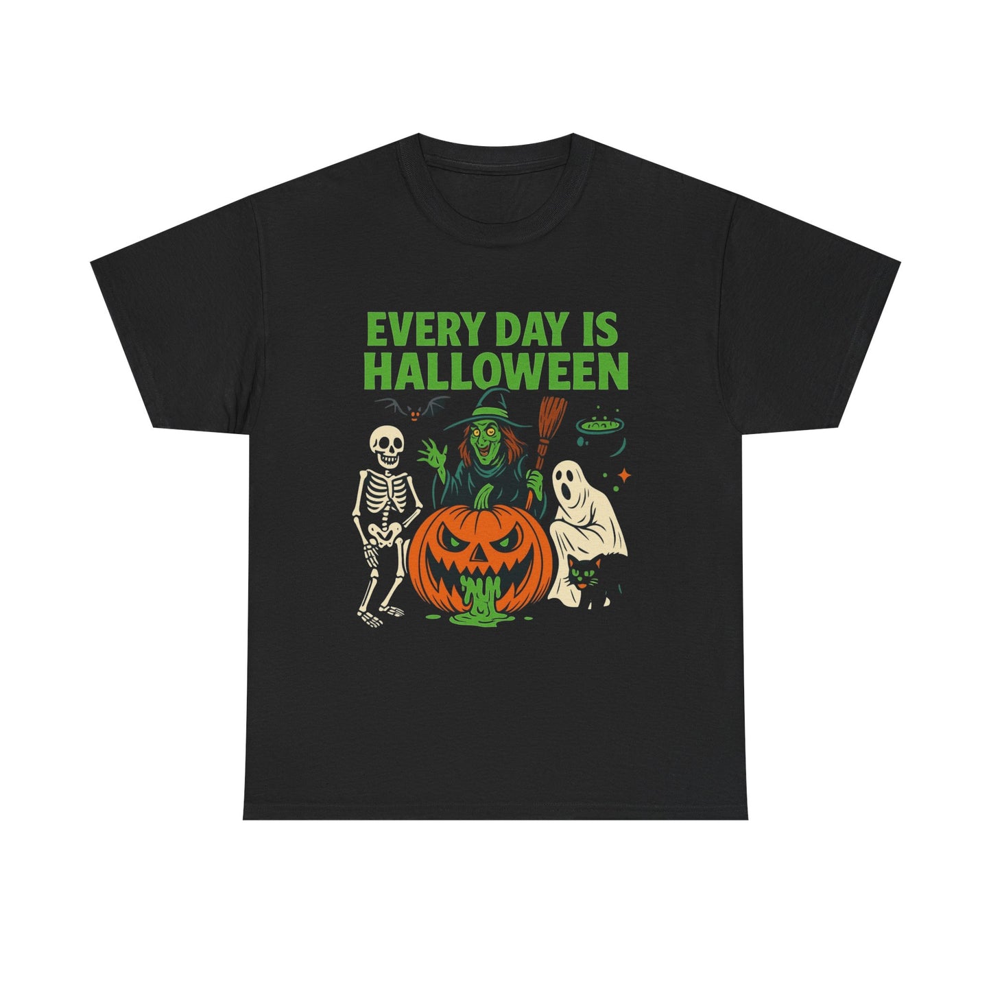 Every Day Is Halloween Pumpkin Spooky T Shirt Unisex Heavy Cotton Tee
