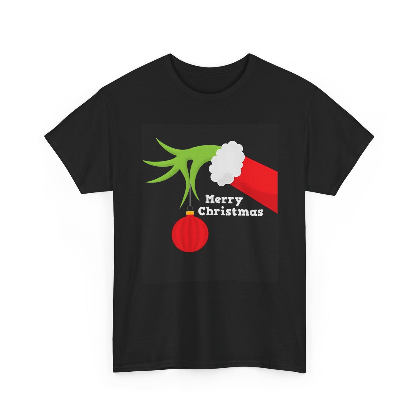 Merry Christmas Grinch Graphic T Shirt Retro Santa Unisex Heavy Cotton Tee
