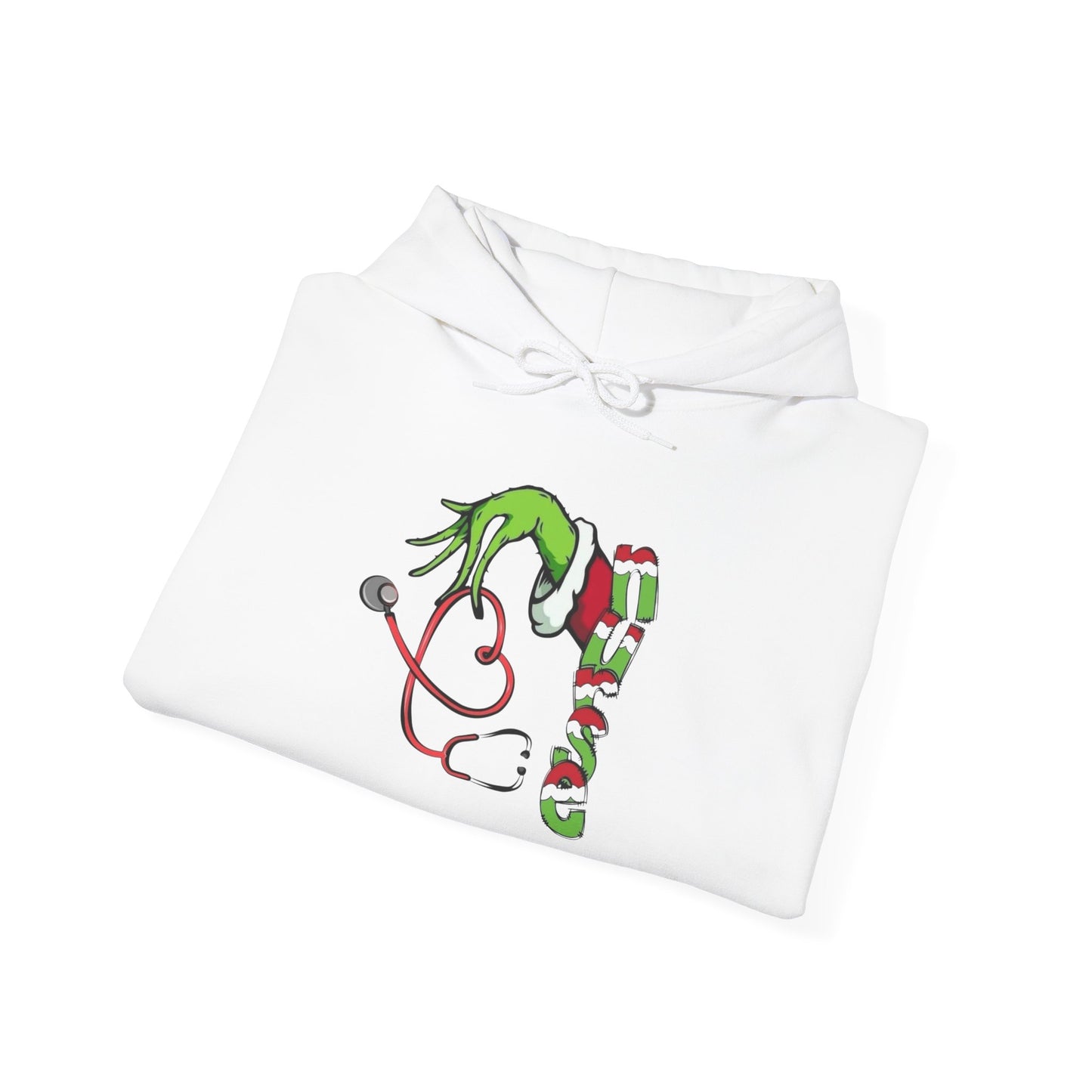 Christmas Nurse Grinch Graphic Hoodie Unisex Heavy Blend™ Hooded Sweatshirt