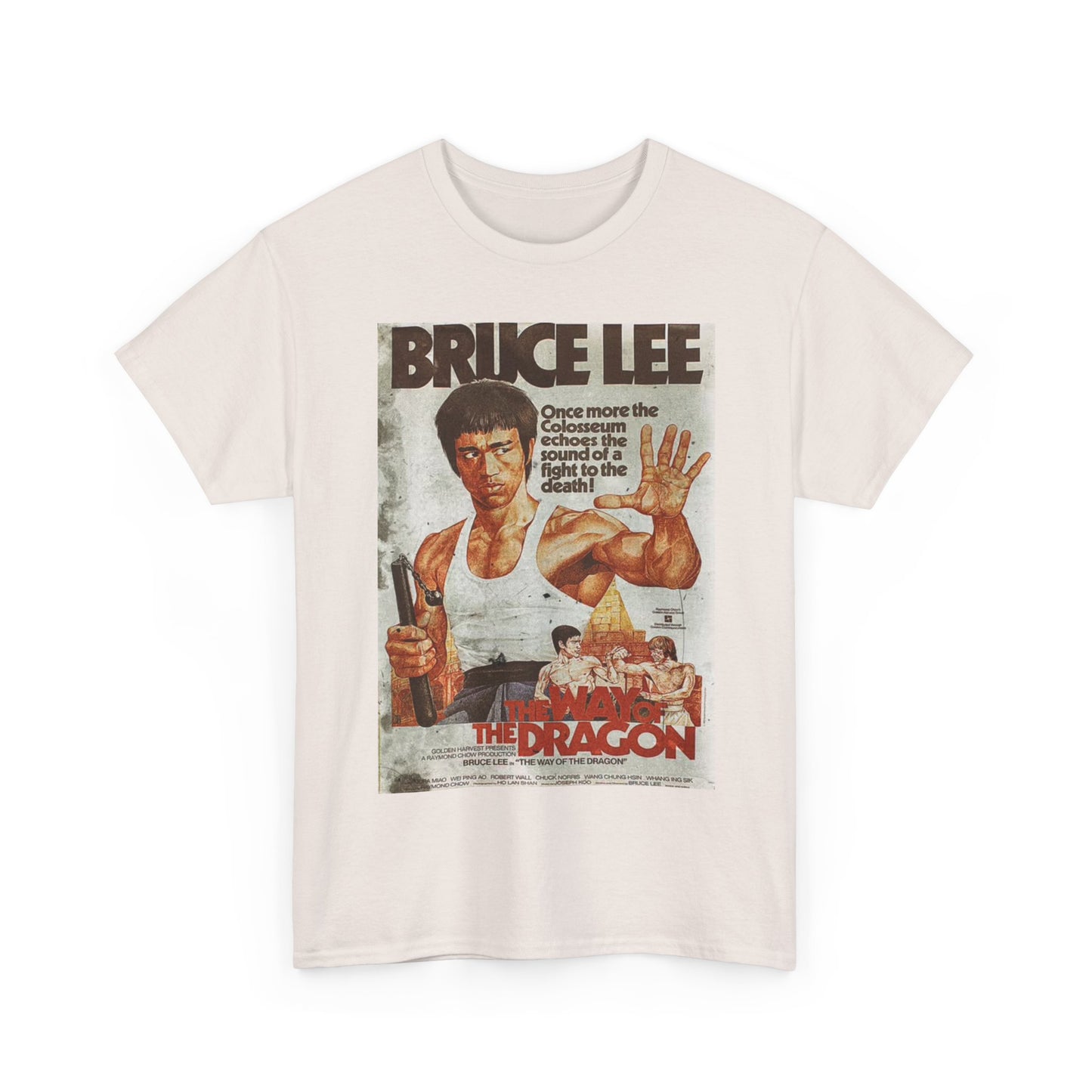 Bruce Lee Tshirt Vintage Karate Poster LA MMA UFC Unisex Heavy Cotton Tee