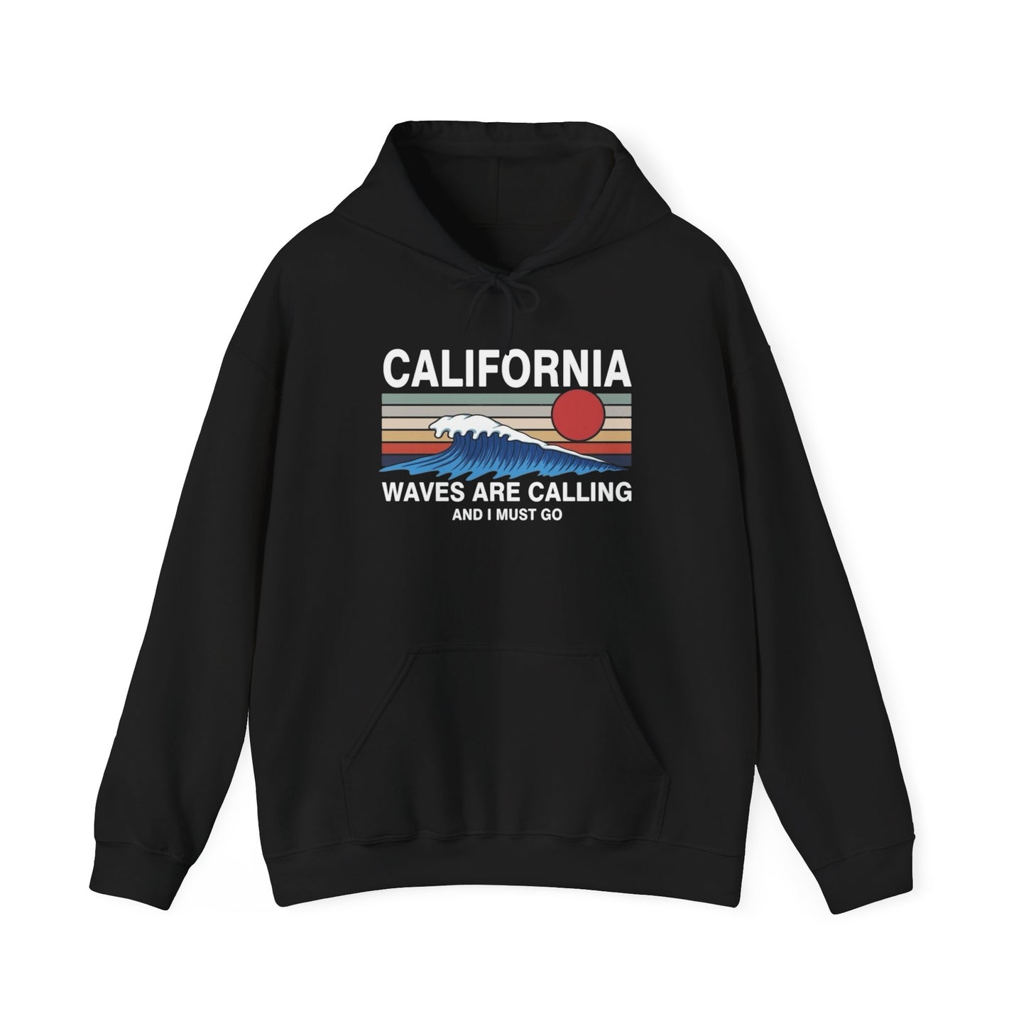 California Waves Are Calling Graphic Hoodie Heavy Blend Sweatshirt NEW