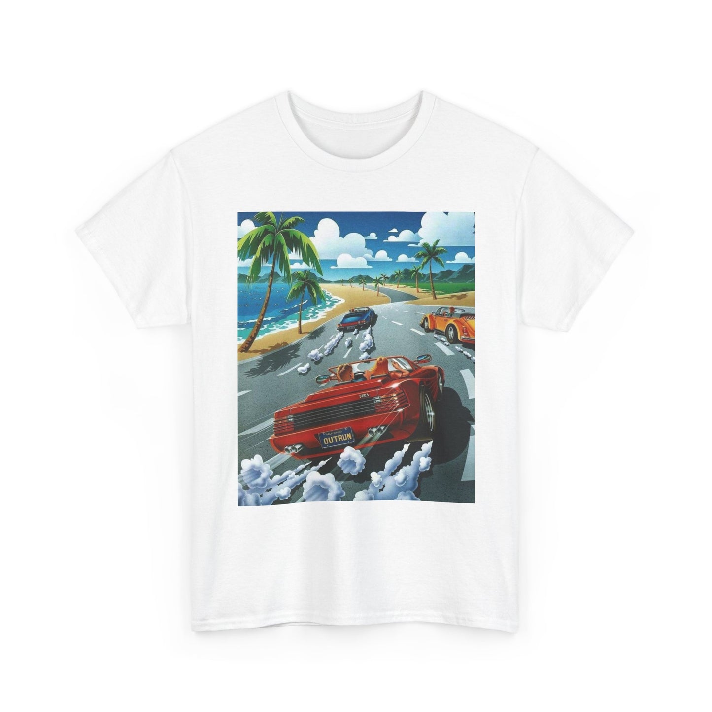 Outrun Vintage Gaming Graphic T Shirt Cotton Tee Apparel New