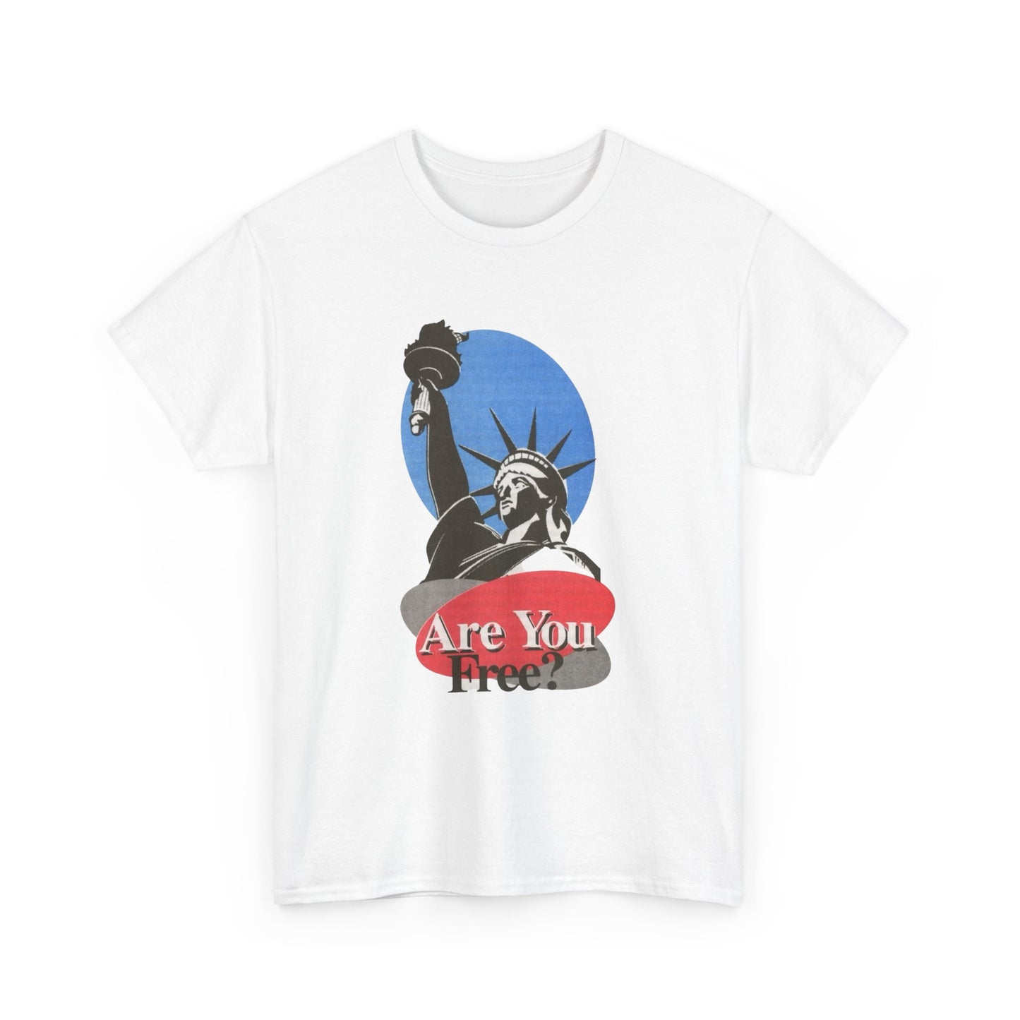 Are You Actually Free American Statue Of Liberty Graphic T Shirt Heavy Cotton
