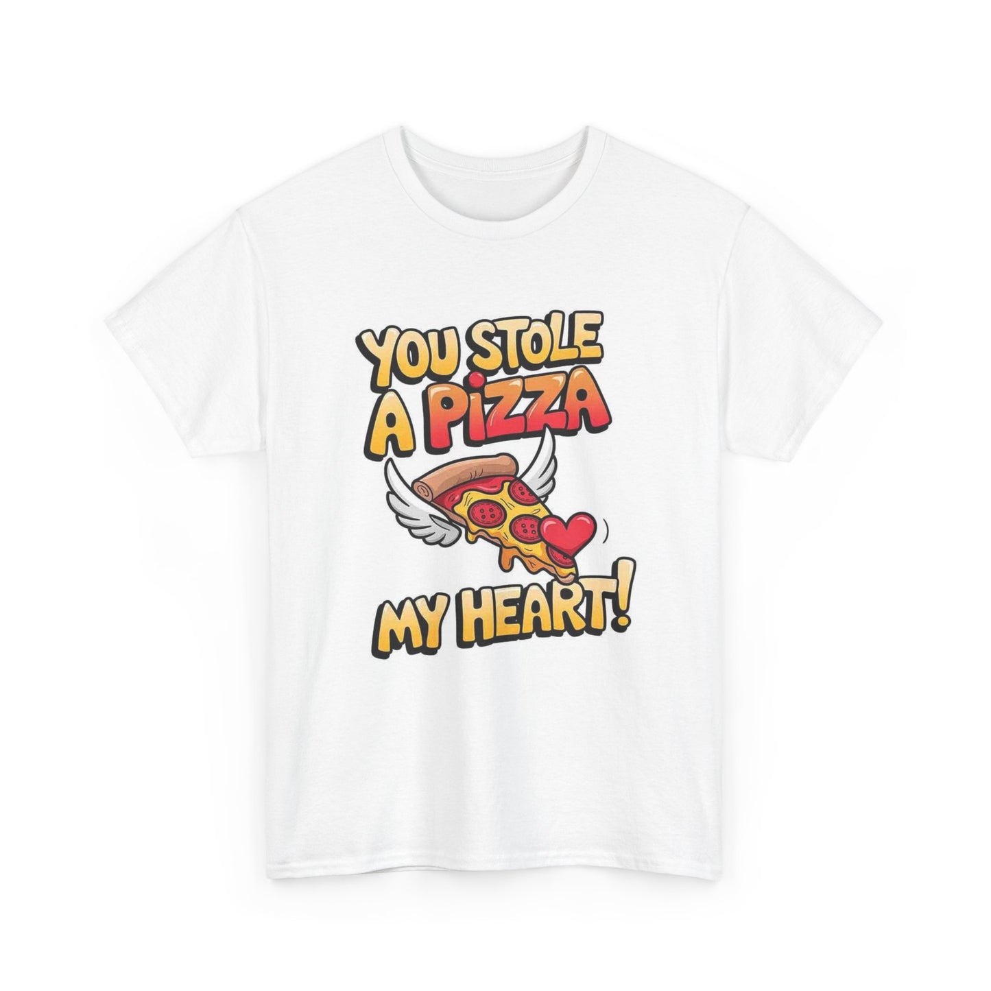 Stole A Pizza My Heart Graphic T Shirt Funny Love Unisex Heavy Cotton Tee