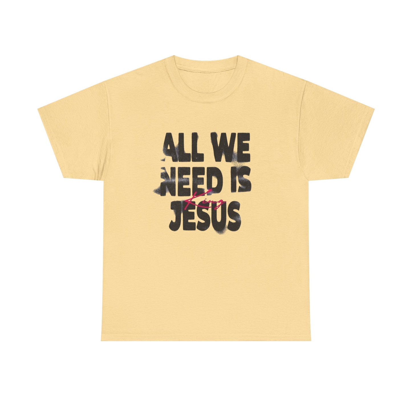All We Need Is Jesus Graphic T Shirt Heavy Cotton Tee NEW Gift