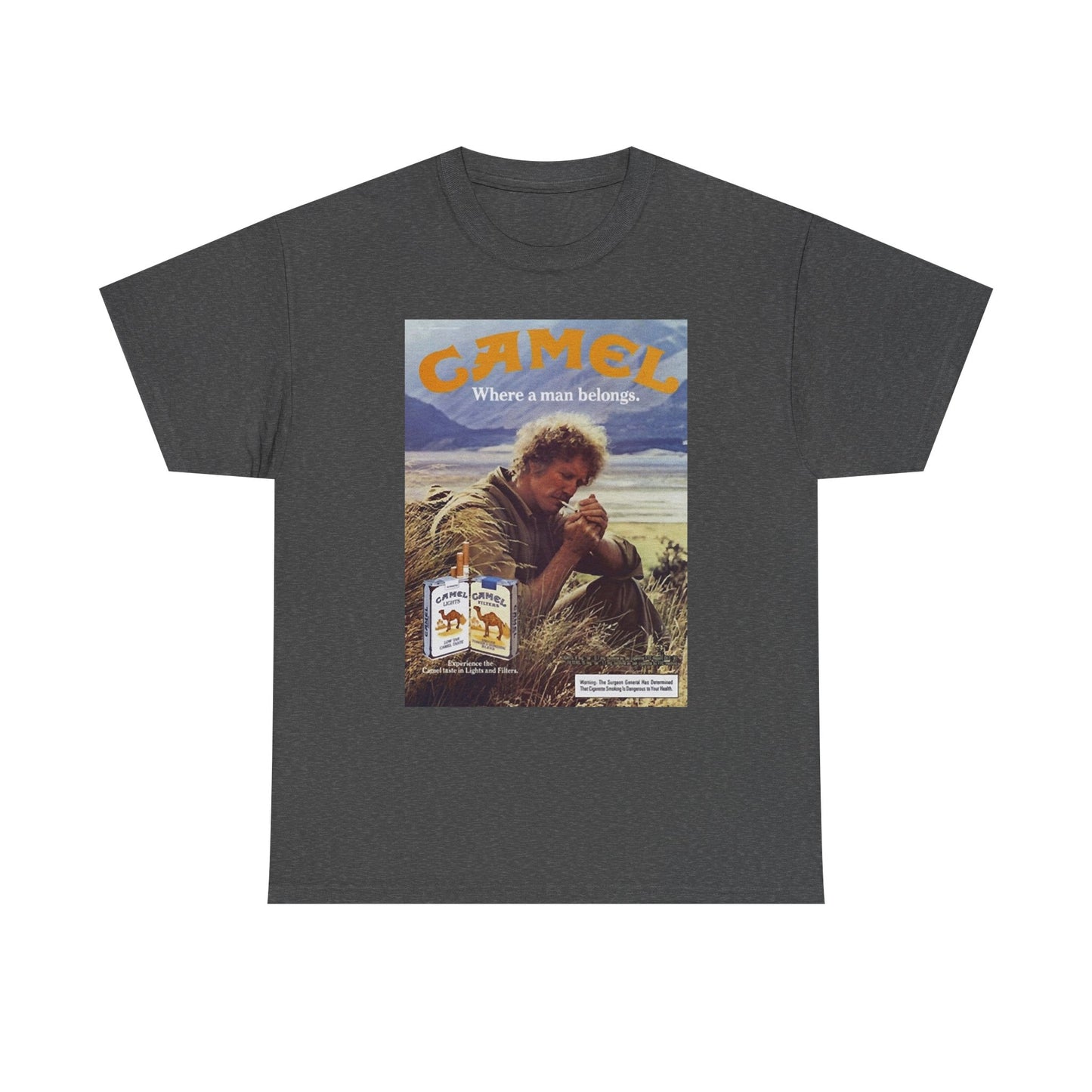 Joe Camel Cigarettes T-shirt Vintage Poster Retro Unisex Heavy Cotton Tee 1