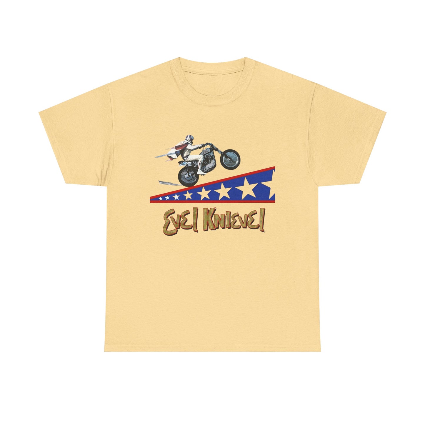 Evel Knievel Motorcycle Stunts Graphic T-Shirt Unisex Heavy Cotton Tee GIFT NEW