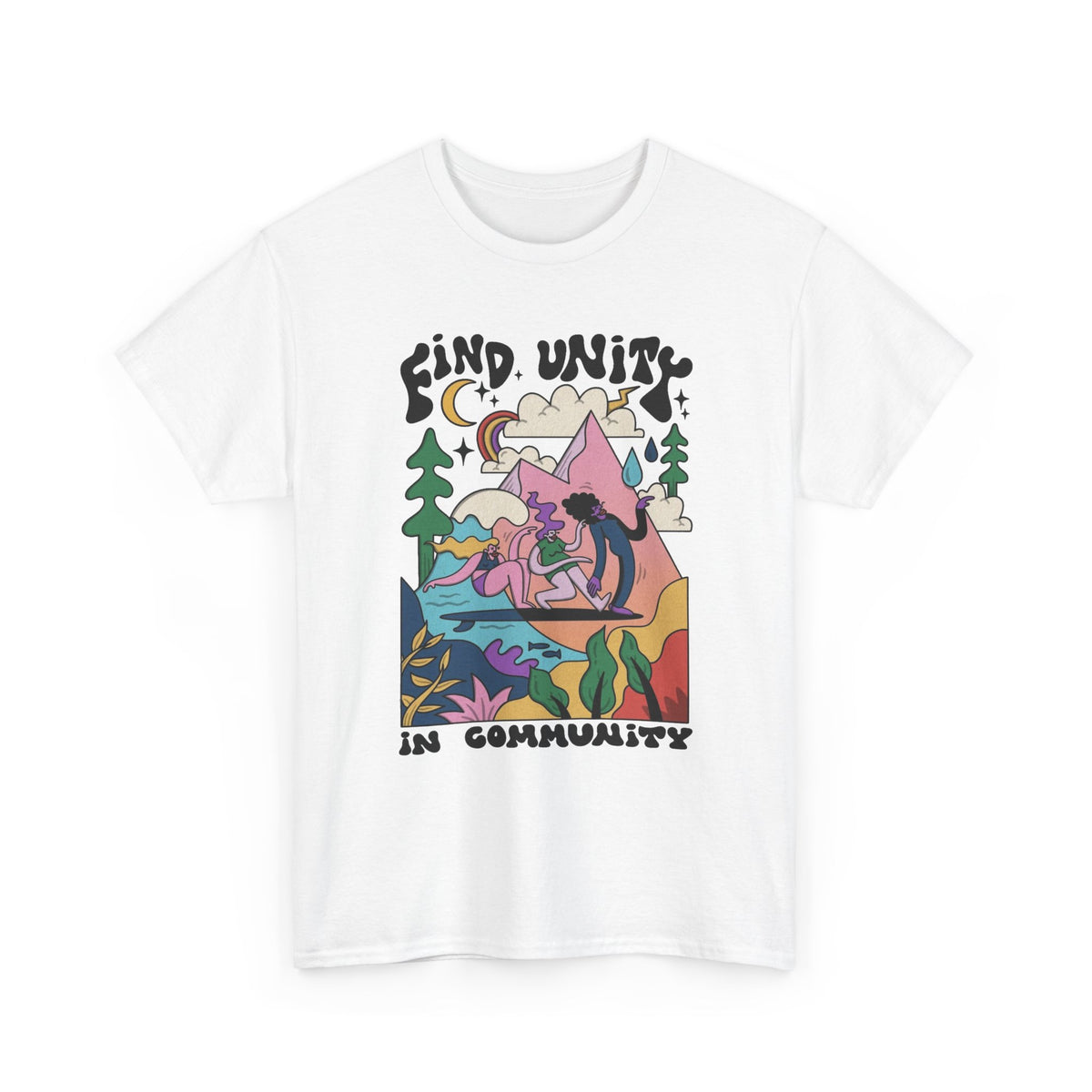 Find Unity In Community Graphic T Shirt Men's Heavy Cotton Tee