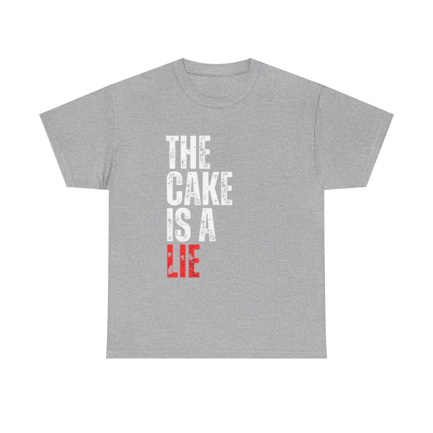 The Cake Is A Lie Funny Graphic T Shirt Unisex Heavy Cotton Tee