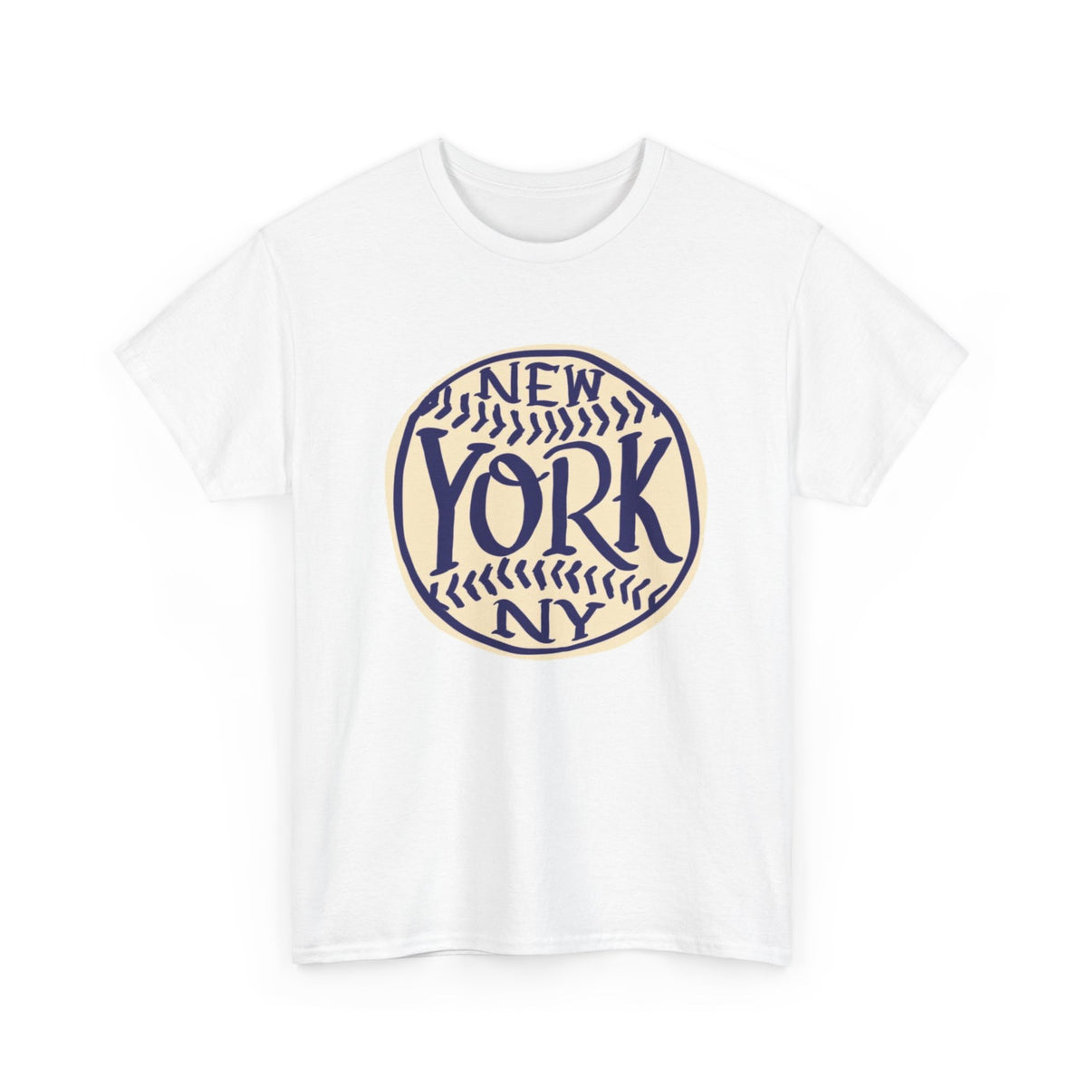 New York Retro Baseball Graphic T Shirt Men's Heavy Cotton Tee