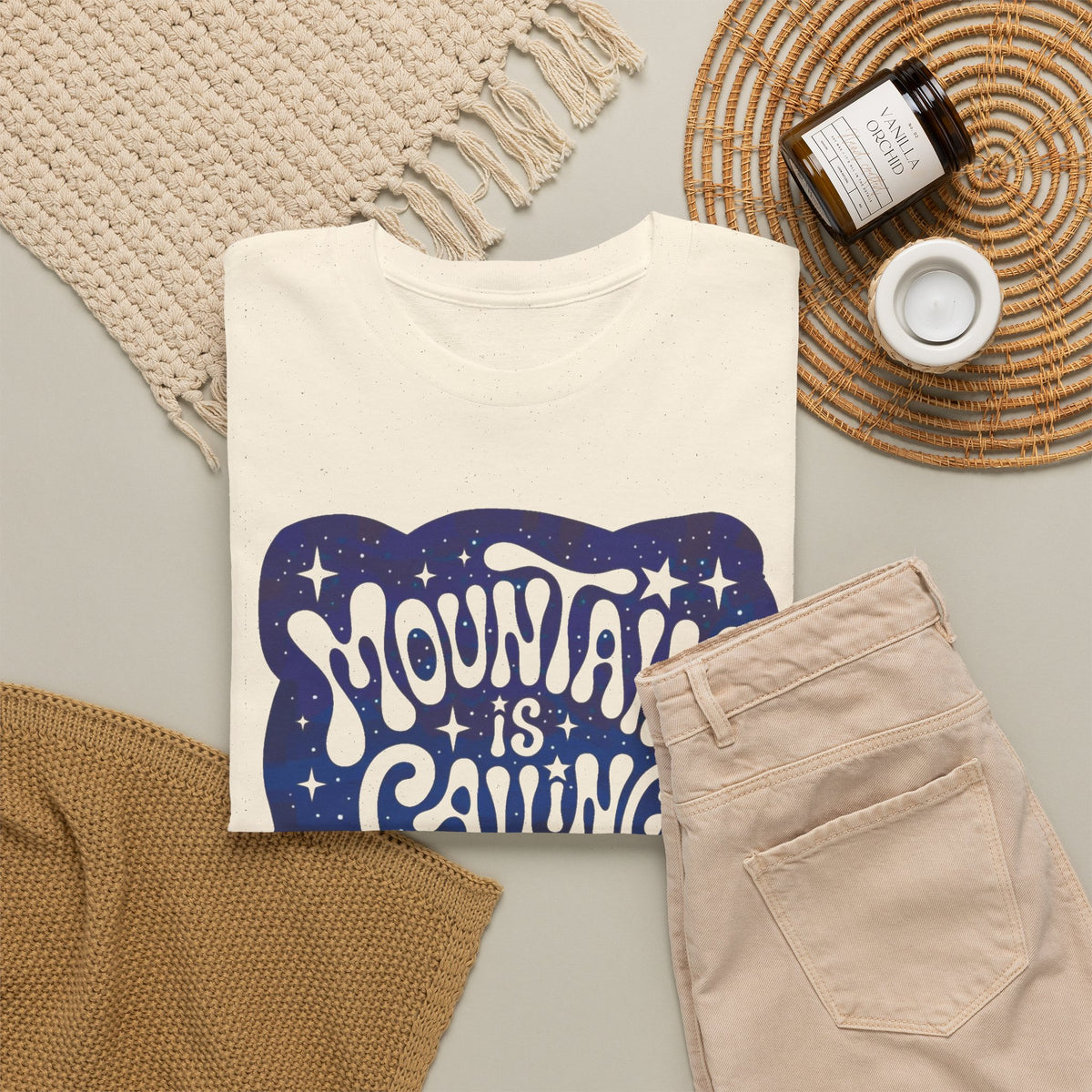 Mountain Is Calling Graphic T Shirt Outdoors Men's Heavy Cotton Tee