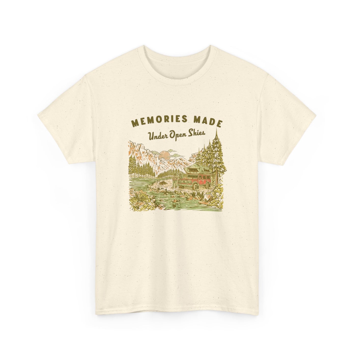 Memories Under The Stars Camping Graphic T Shirt Unisex Heavy Cotton Tee