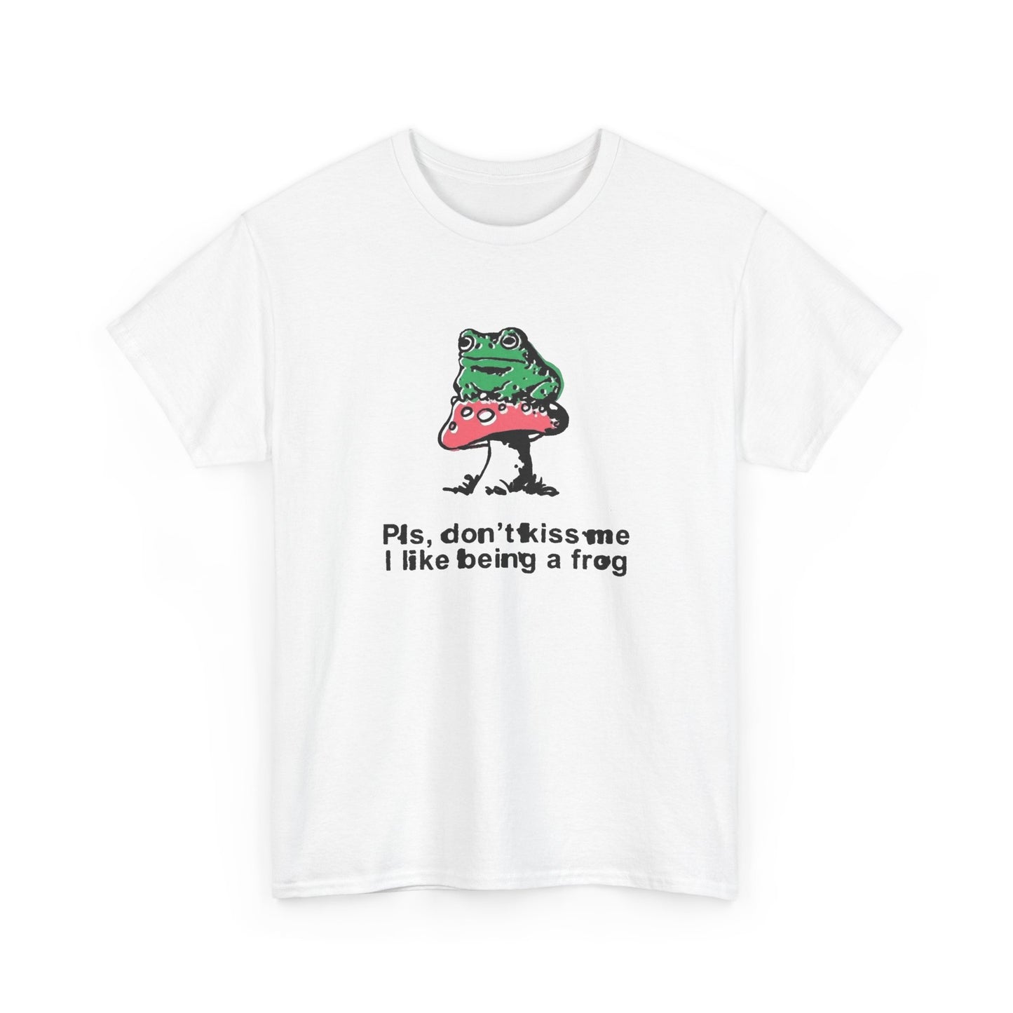 Don't Kiss Me I Like Being A Frog Graphic T Shirt Men's Heavy Cotton Tee
