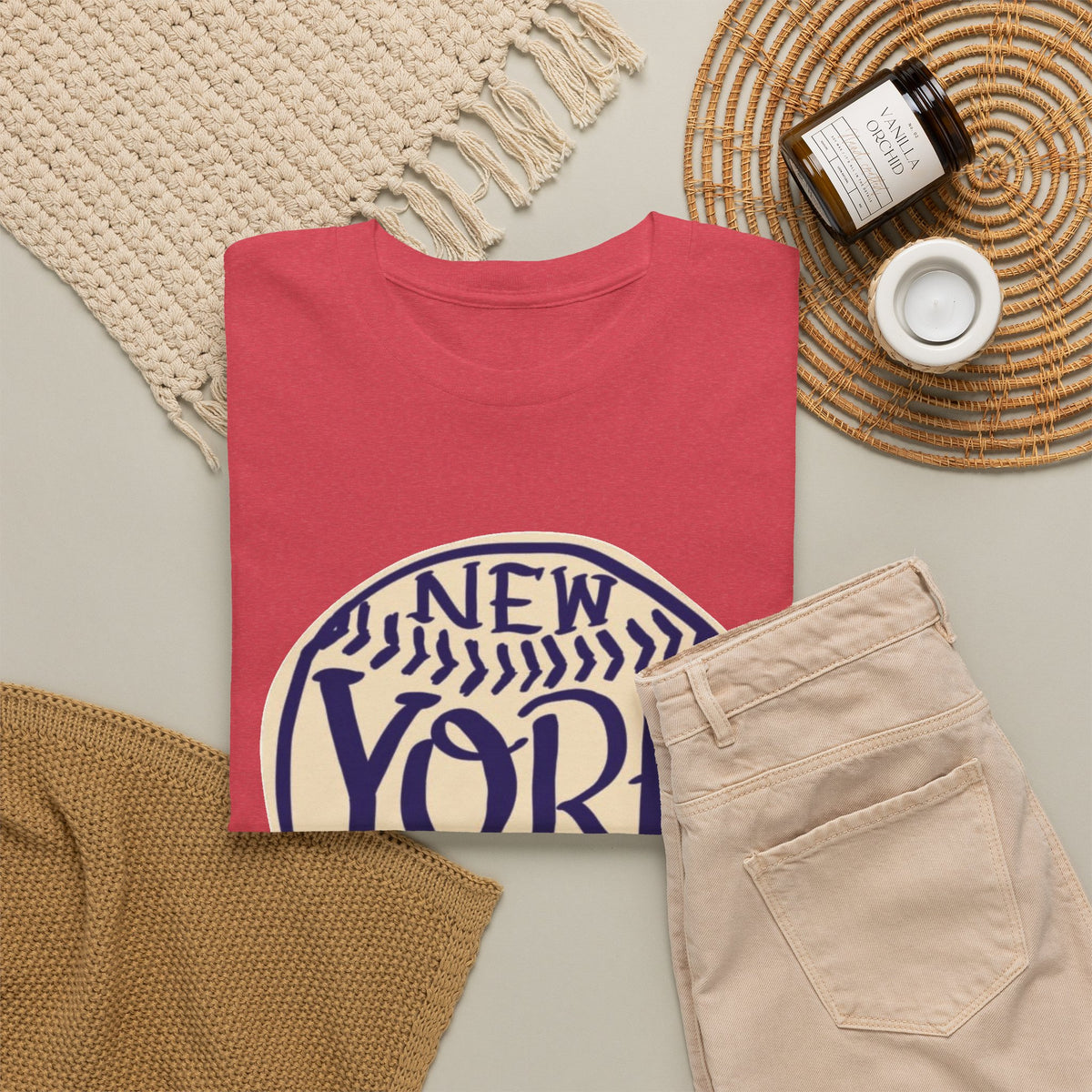 New York Retro Baseball Graphic T Shirt Men's Heavy Cotton Tee