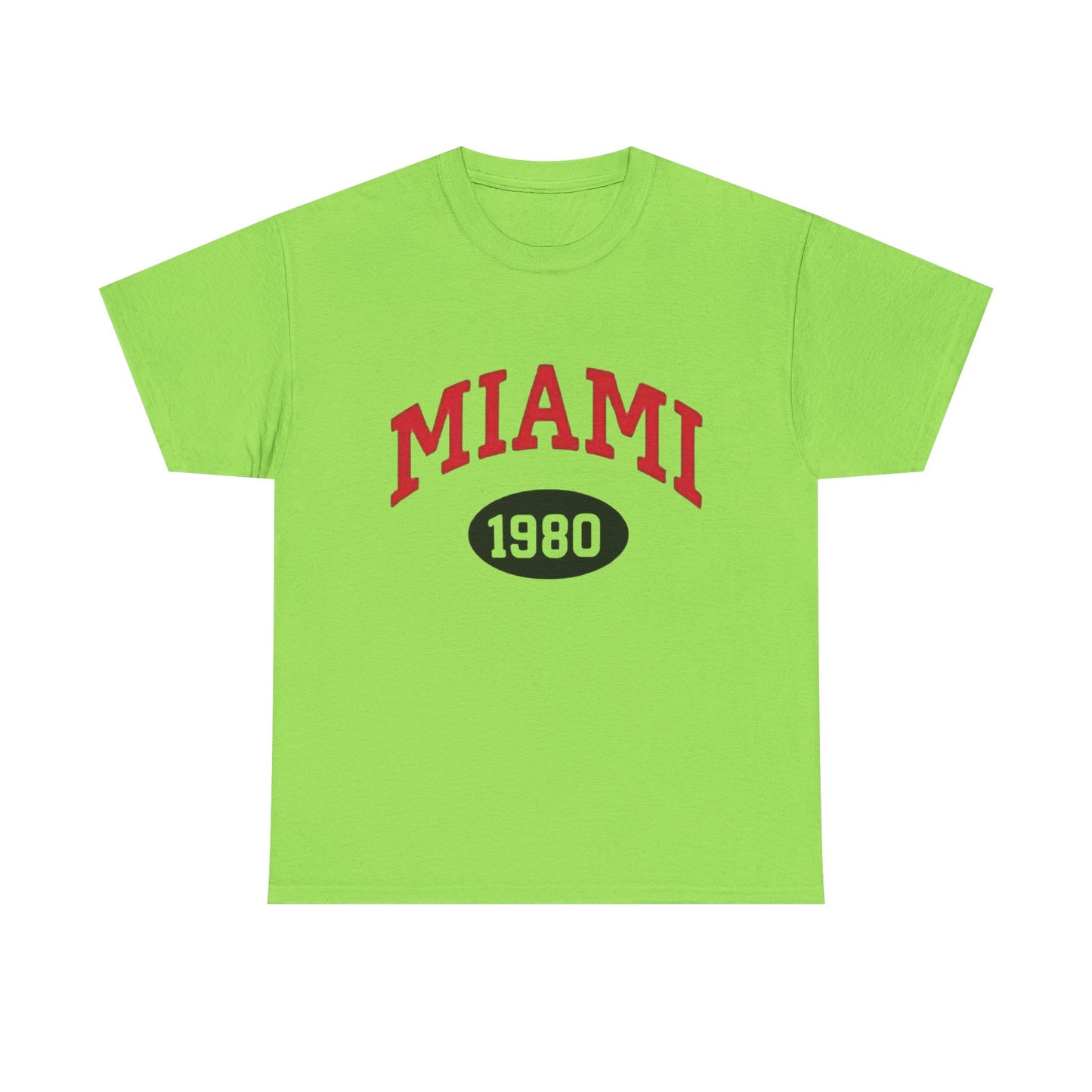 Miami 1980's Graphic T Shirt NEW Unisex Heavy Cotton Tee
