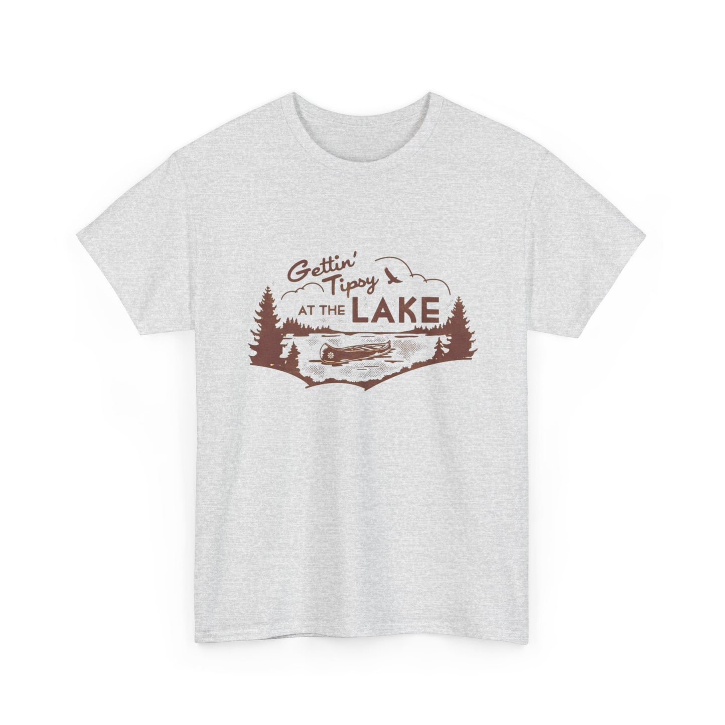 Getting Tipsy At The Lake Retro Graphic T Shirt NEW ADULT TEE Cotton