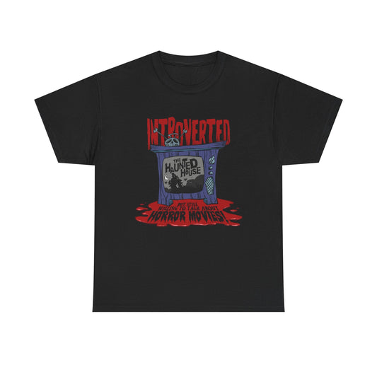 Introverted Horror Movie Lover Graphic T Shirt Men's Heavy Cotton Tee