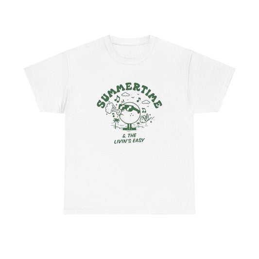 Summertime Livin Easy Graphic T Shirt Unisex Heavy Cotton Tee Gift
