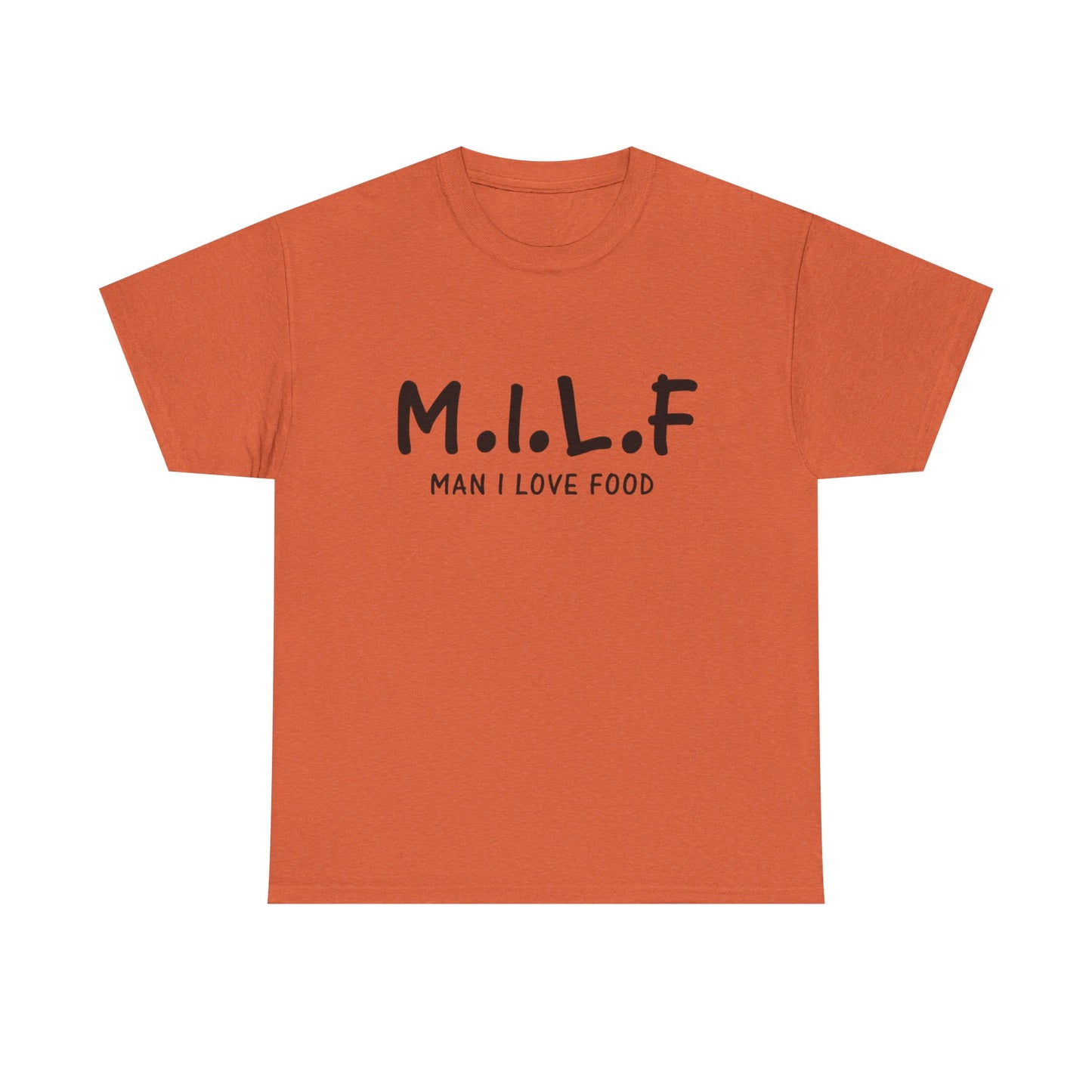 MIlf Man I Love Food Funny Graphic T-Shirt Gift NEW Unisex Heavy Cotton Tee