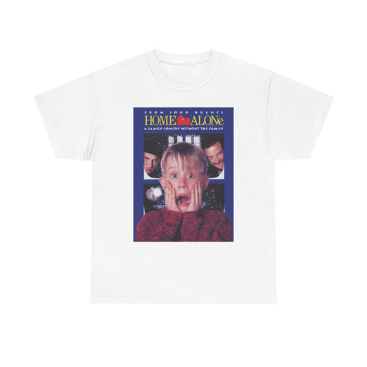 Home Alone T Shirt Retro Movie Poster Christmas Gift Unisex Heavy Cotton Tee