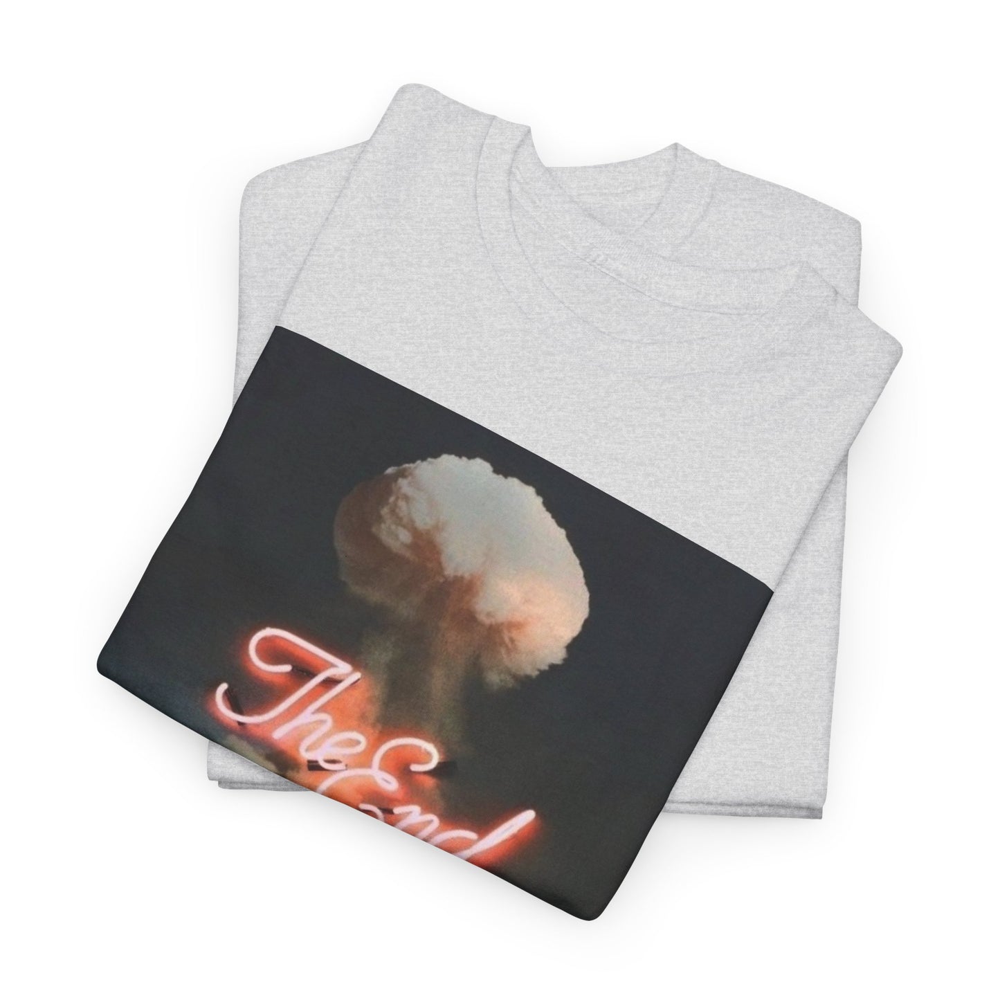 The End Vintage Neon Sign Graphic T Shirt Men's Heavy Cotton Tee