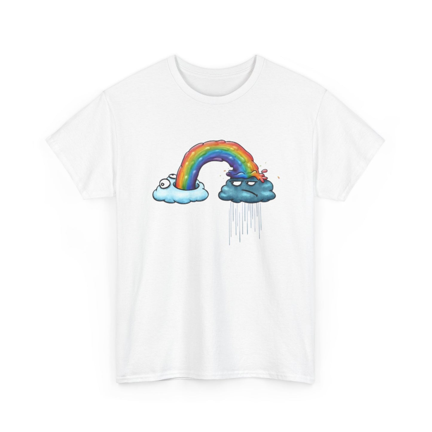 Rainbow T Shirt Funny Graphic Cartoon Character Unisex Heavy Cotton Tee