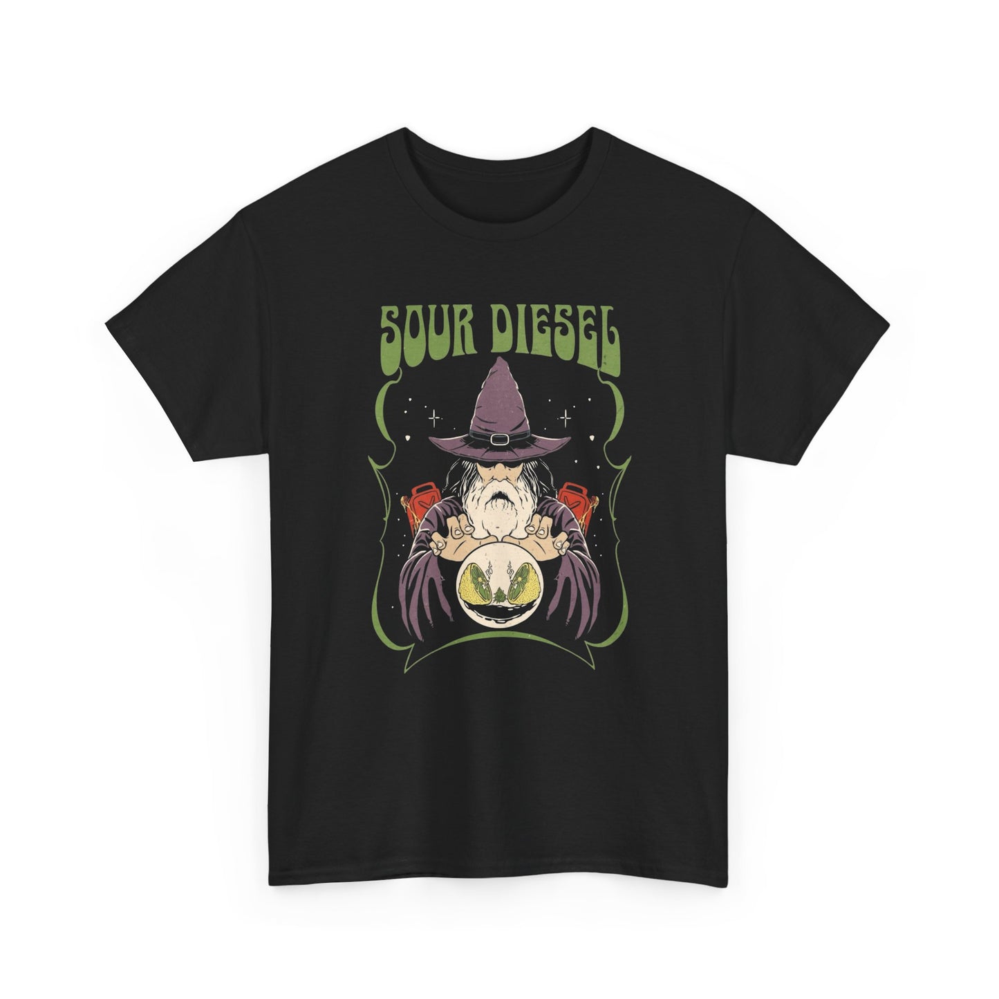 Sour Diesel Strain Wizard Graphic T Shirt Unisex Heavy Cotton Tee