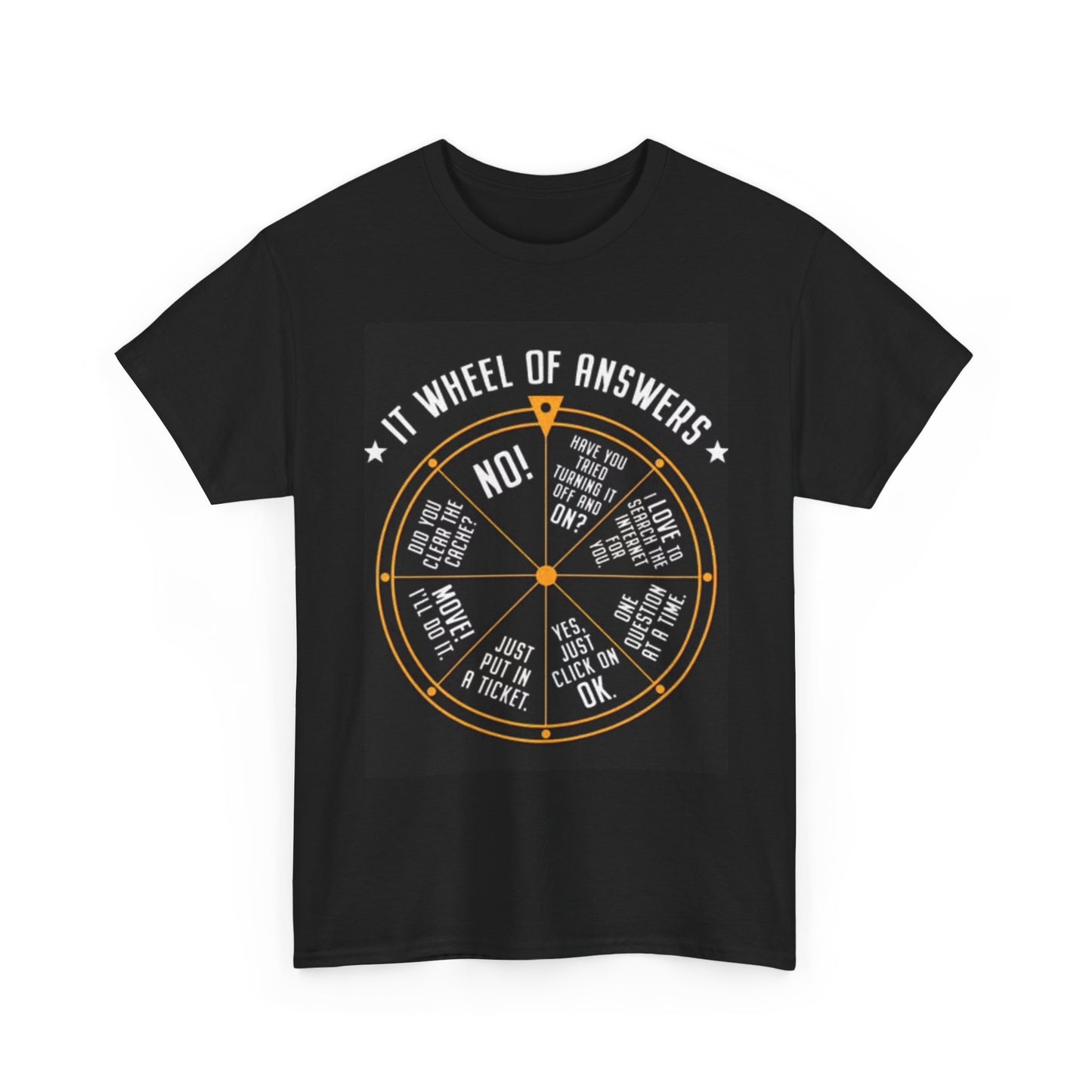 It Wheel Of Answers T Shirt Graphic Funny Comedy Jeopardy Unisex Heavy Cotton
