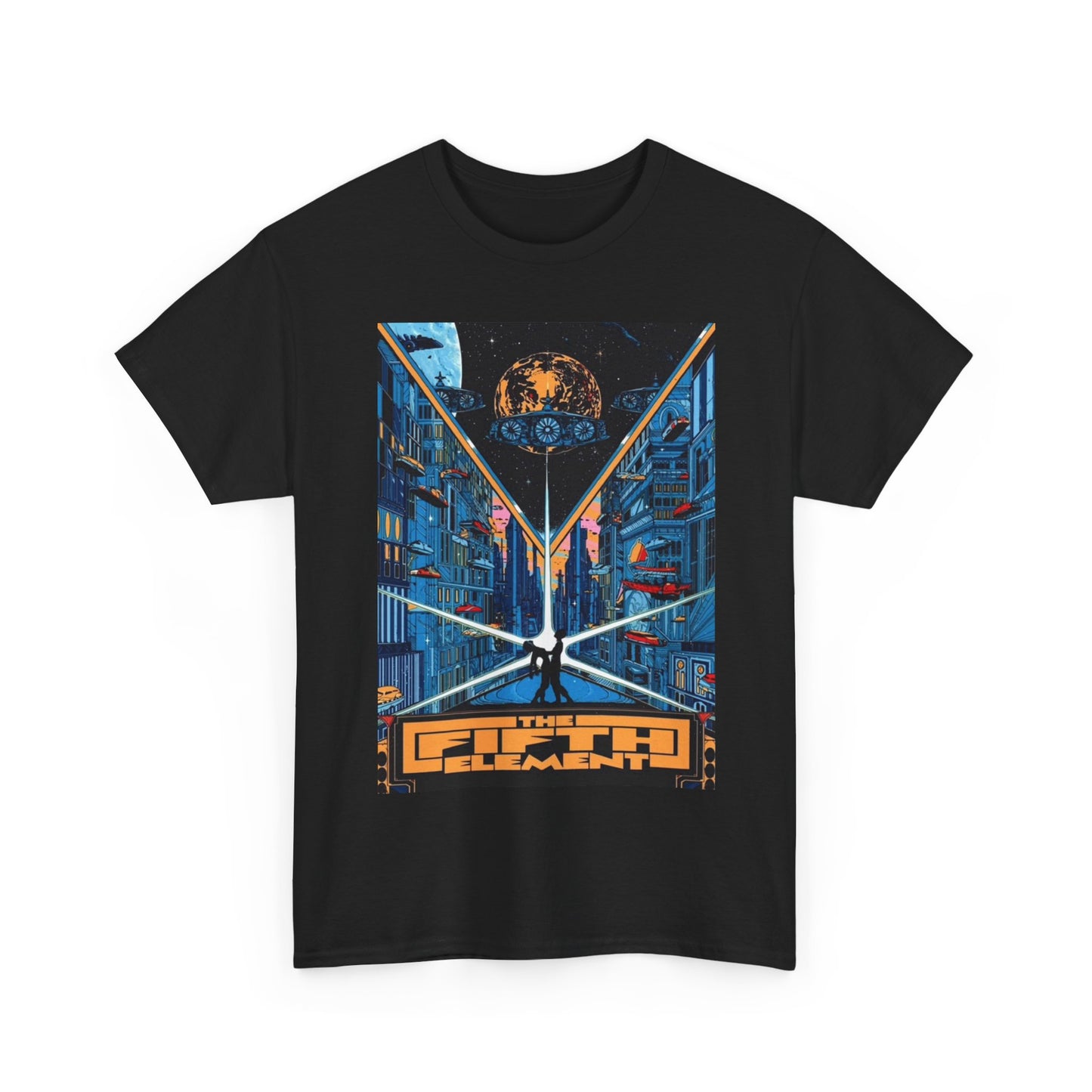 The Fifth Element Tshirt SCI FI Retro Movie Poster Unisex Heavy Cotton Tee