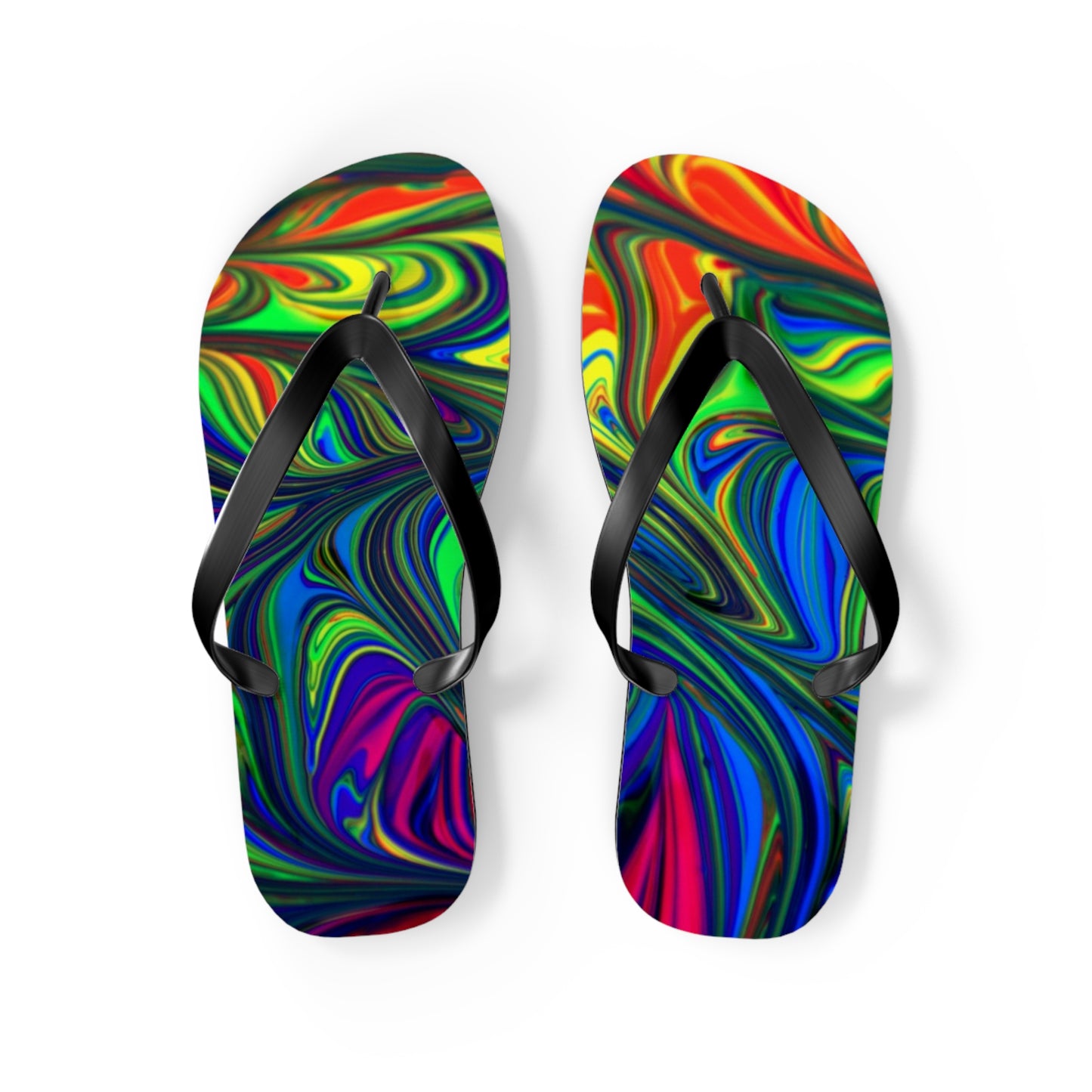Marble Rainbow Design Flip Flops, Sandals Slides, Summer Footwear, Brand New