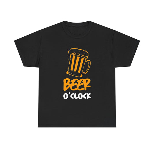 Its Beer O Clock Graphic T Shirt ADULT Unisex Heavy Cotton Tee