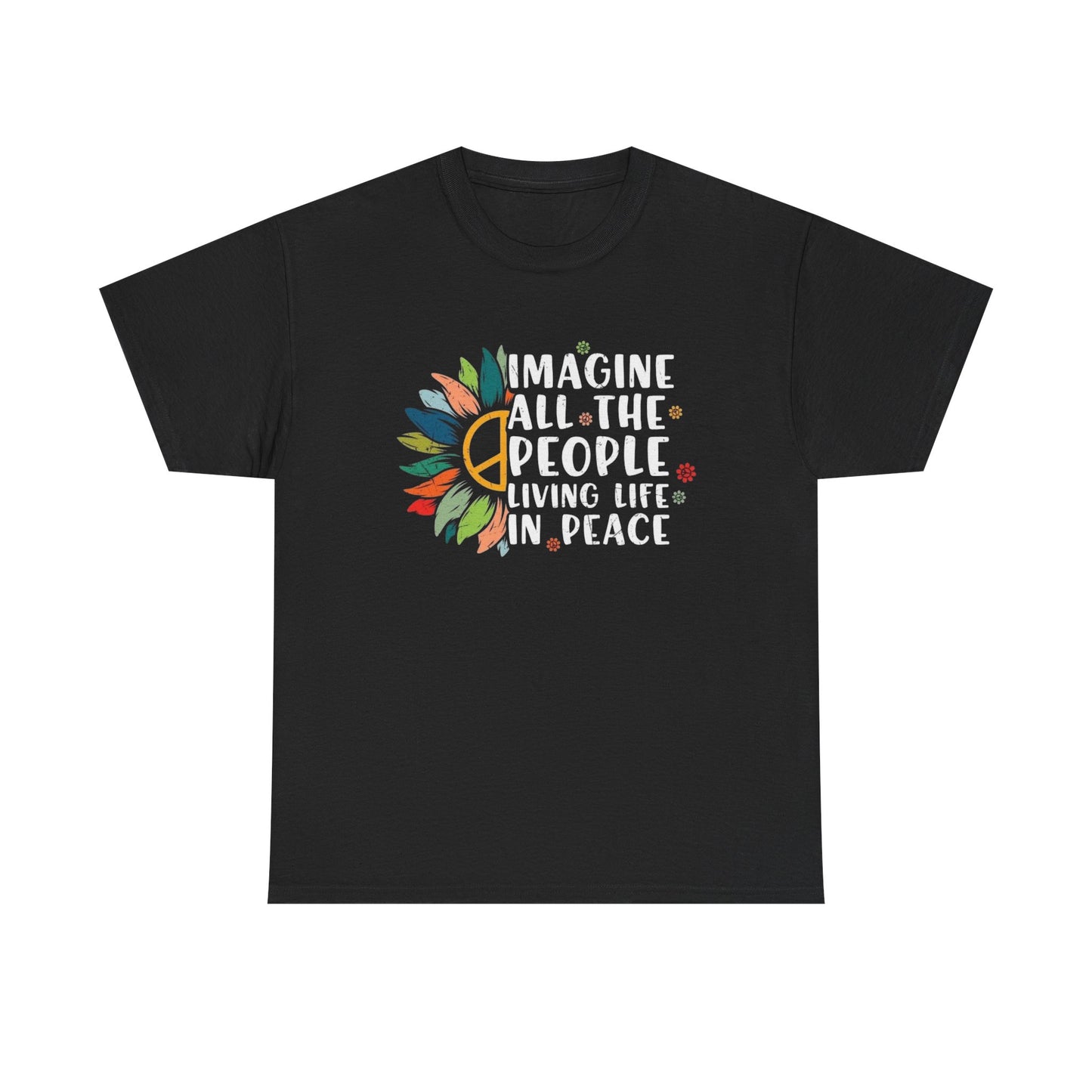 Imagine Living Life In Peace Graphic T Shirt Adult NEW