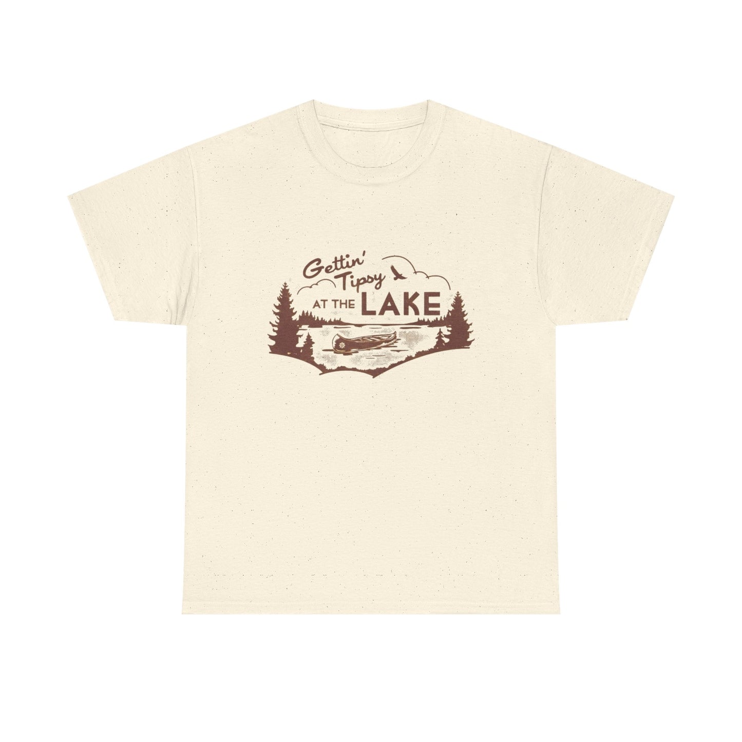 Getting Tipsy At The Lake Retro Graphic T Shirt NEW ADULT TEE Cotton
