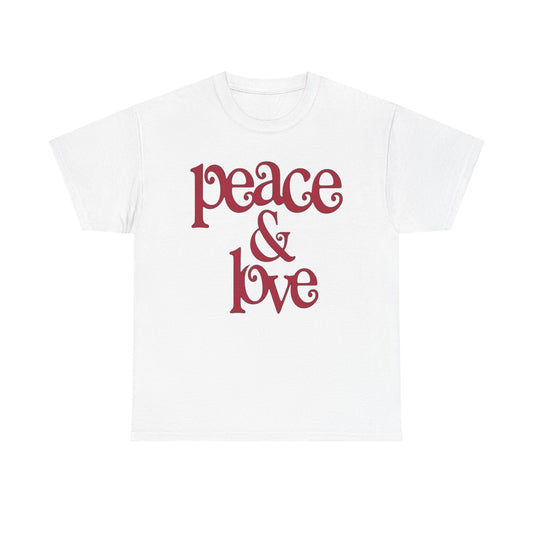 Peace And Love Retro Graphic T Shirt Adult NEW