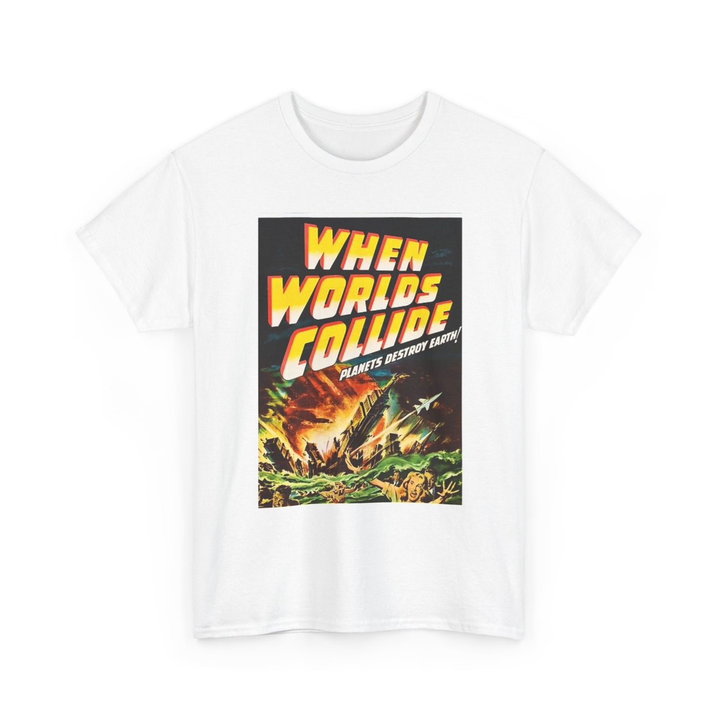 When Worlds Collide Graphic T Shirt Vintage Retro Unisex Heavy Cotton Tee