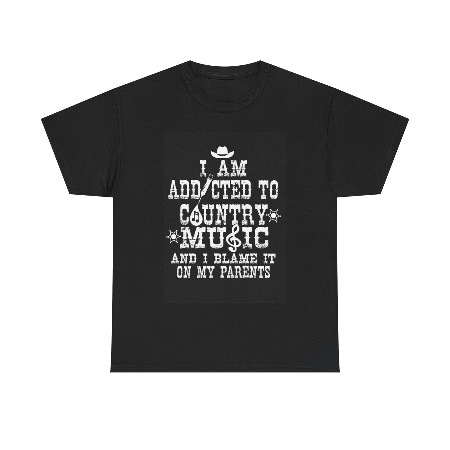 Addicted To Country Tshirt Festival Hank Willie Strait USA Unisex Heavy Cotton