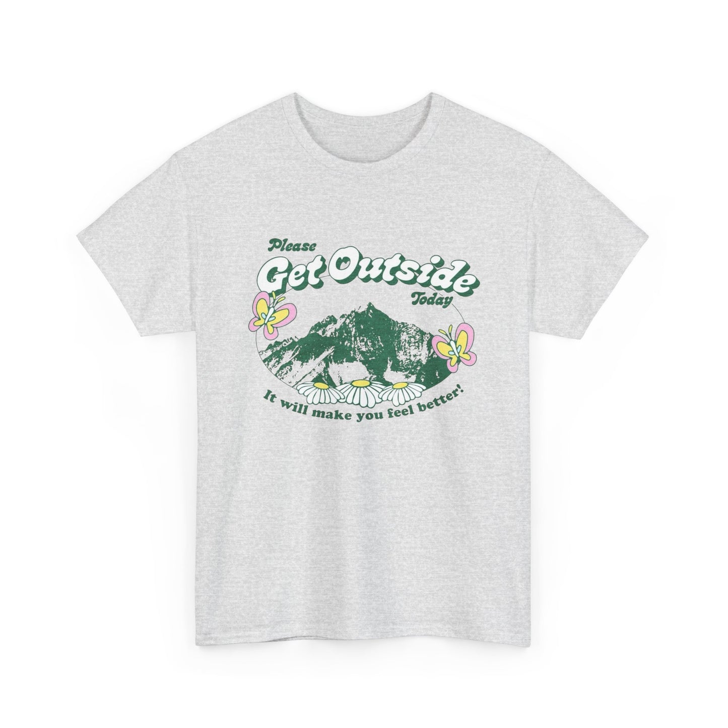 Please Get Outside Today Graphic T Shirt Unisex Heavy Cotton Tee Gift Vintage