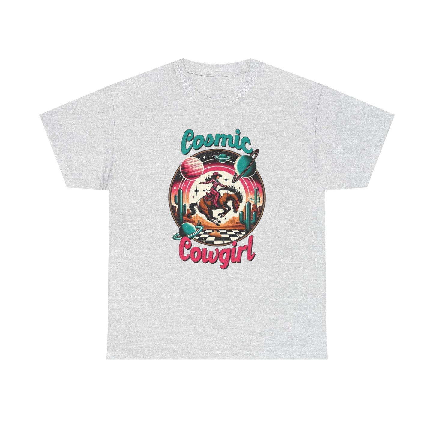 Cosmic Cowgirl Graphic T Shirt Unisex Heavy Cotton Tee
